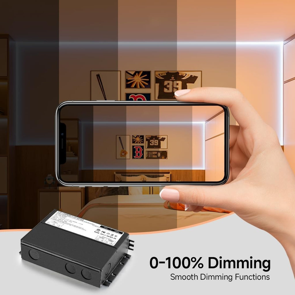 BTF-LIGHTING 60W Dimmable LED Driver Power Supply 24VDC Transformer,5-in-1