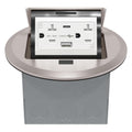 TG Pop-Up Round Floor Box w/USB-A/C & 20A Outlet, Nickel Plated Brass