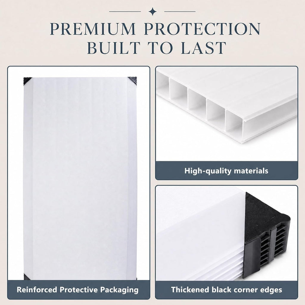 AUKITNNE 4 Pack 23.8''x 47.8''x 0.2'' Polycarbonate Fluorescent Light Covers