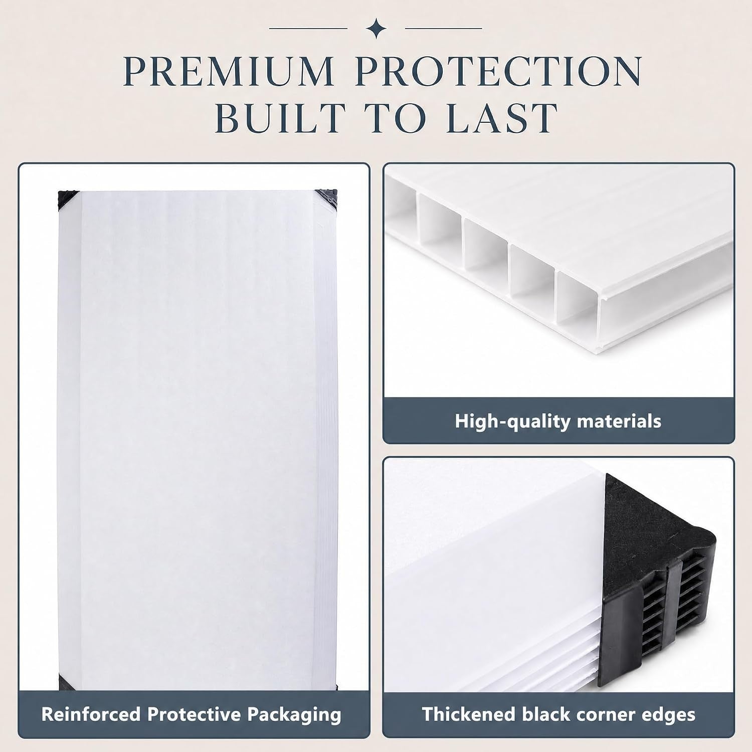 AUKITNNE 4 Pack 23.8''x 47.8''x 0.2'' Polycarbonate Fluorescent Light Covers