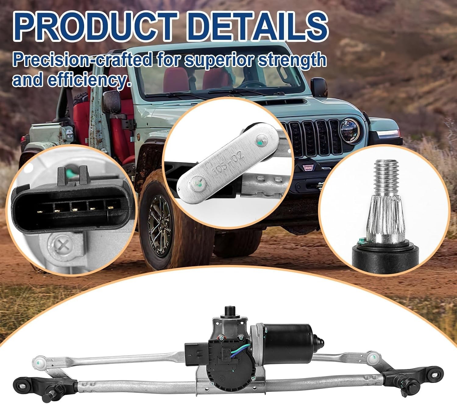 Jeep Wrangler Front Windshield Wiper Motor - and Linkage Assembly