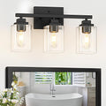 Matte Black Bathroom Vanity Light, 3-Light Modern Vanity Lighting Fixtures Over