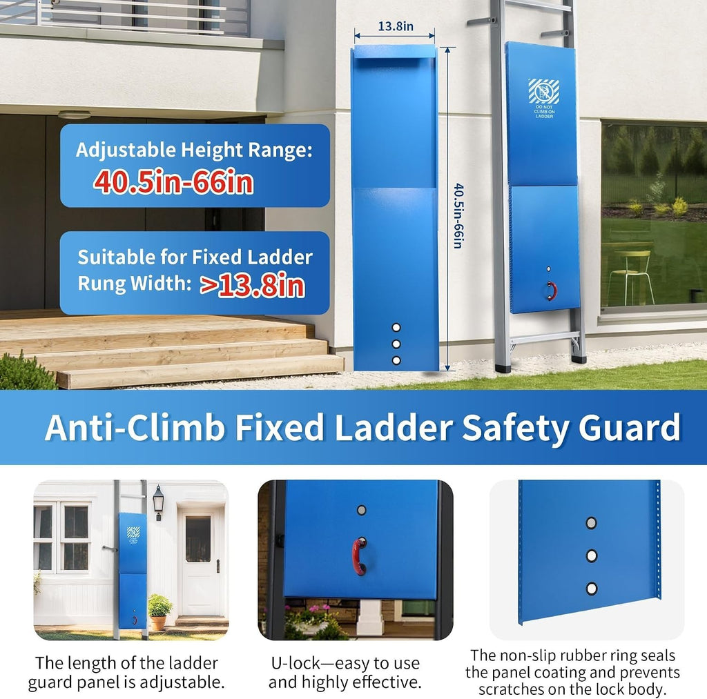 2-Section Anti-Climb Fixed Ladder Safety Guard,