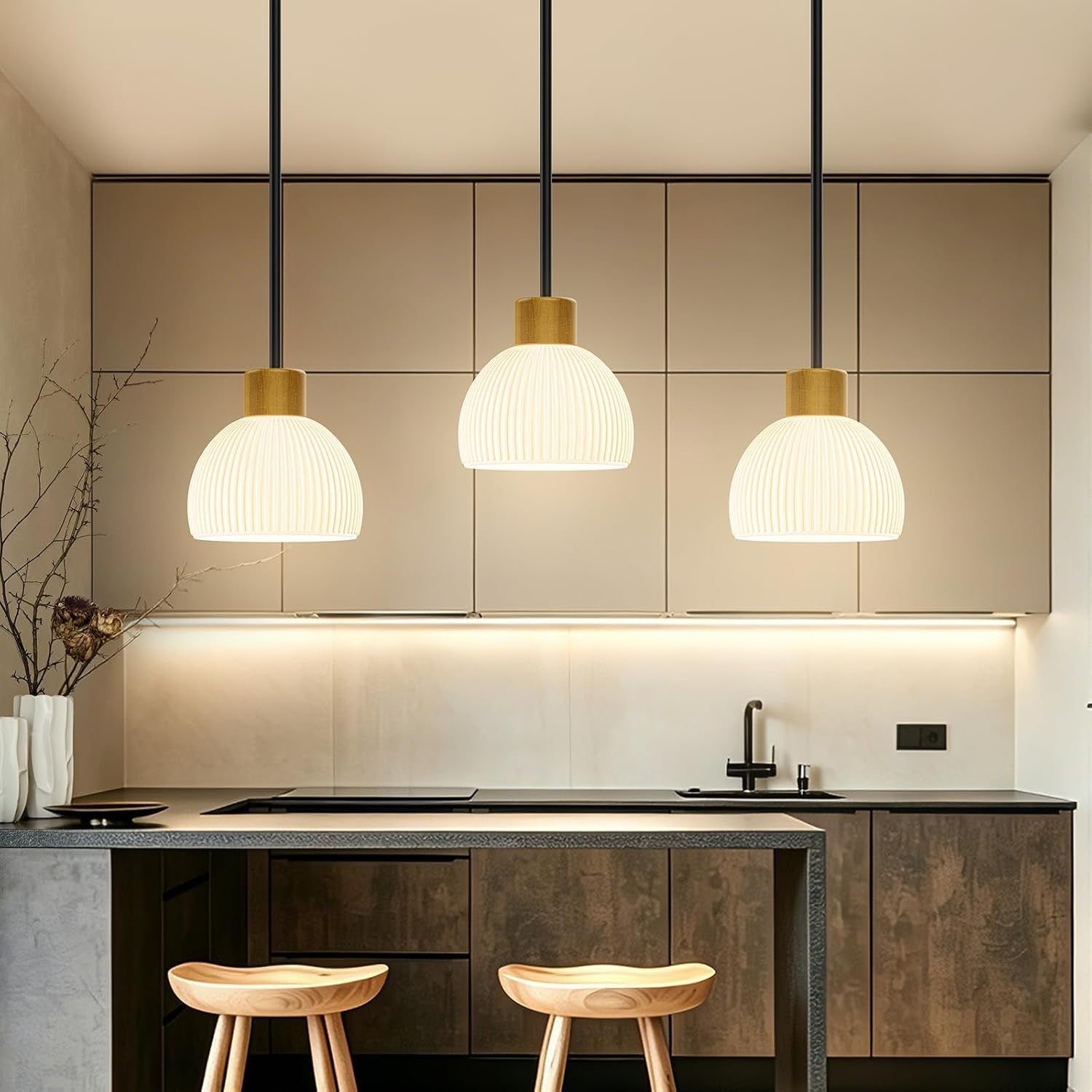 Pendant Lights Kitchen Island, Modern Gold Hanging Light Fixture