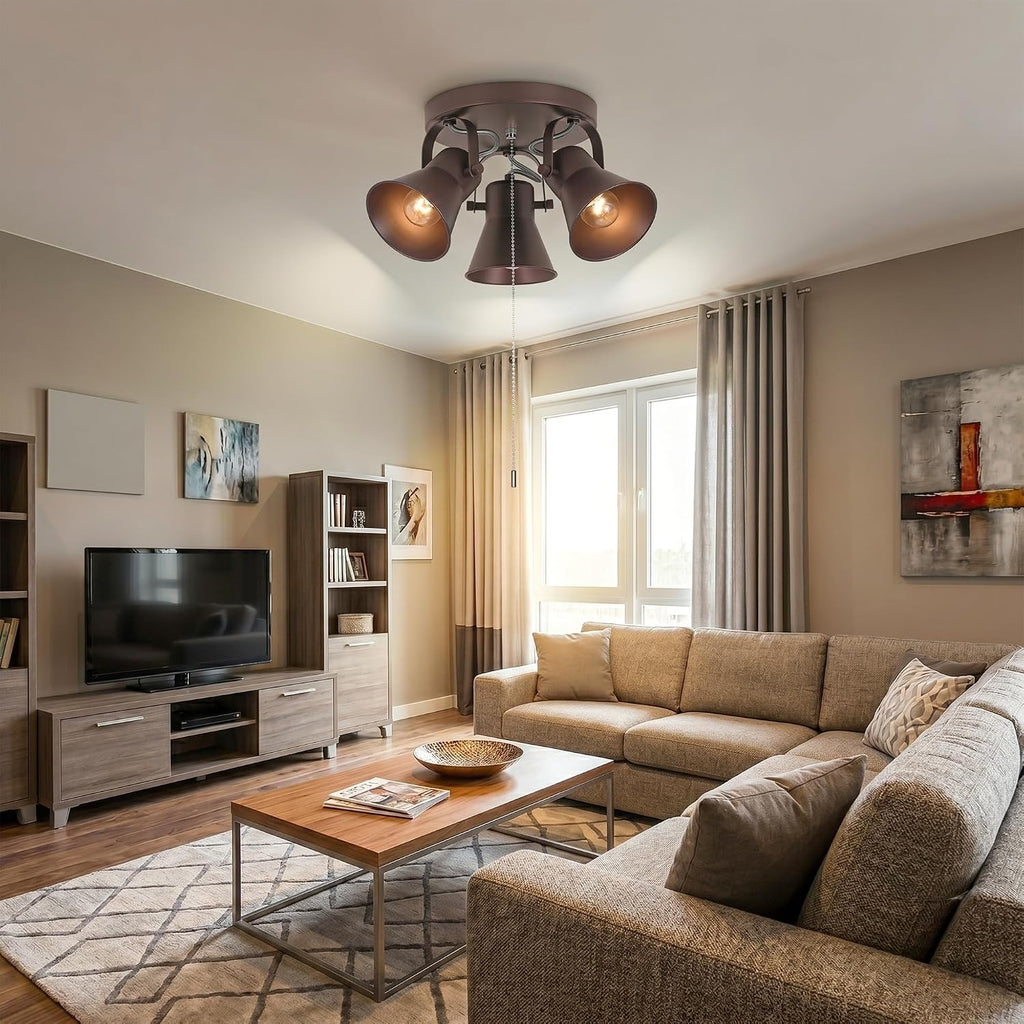 Track Lighting Chain Switch, Oil Rubbed Bronze Flush Mount Ceiling Light