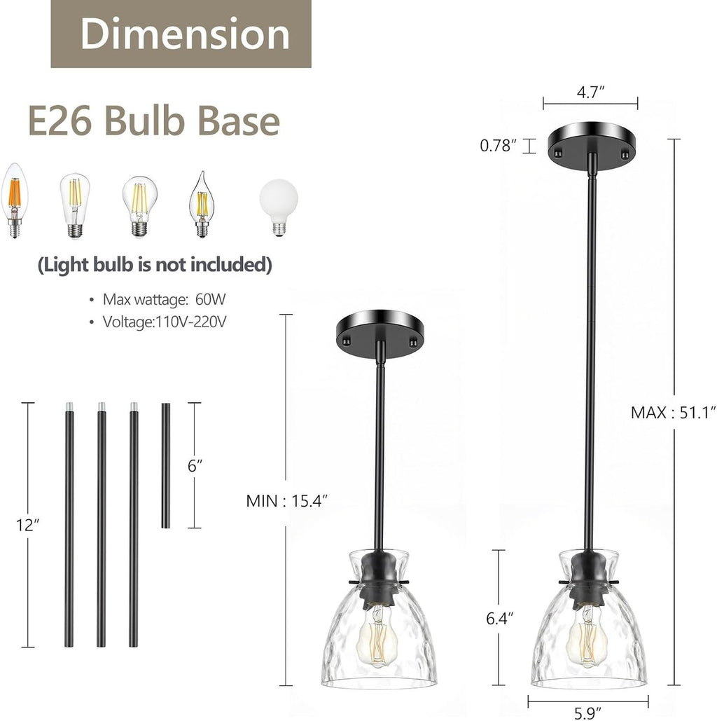 ElilyGiA Mini Water Ripple Glass Pendant Lights