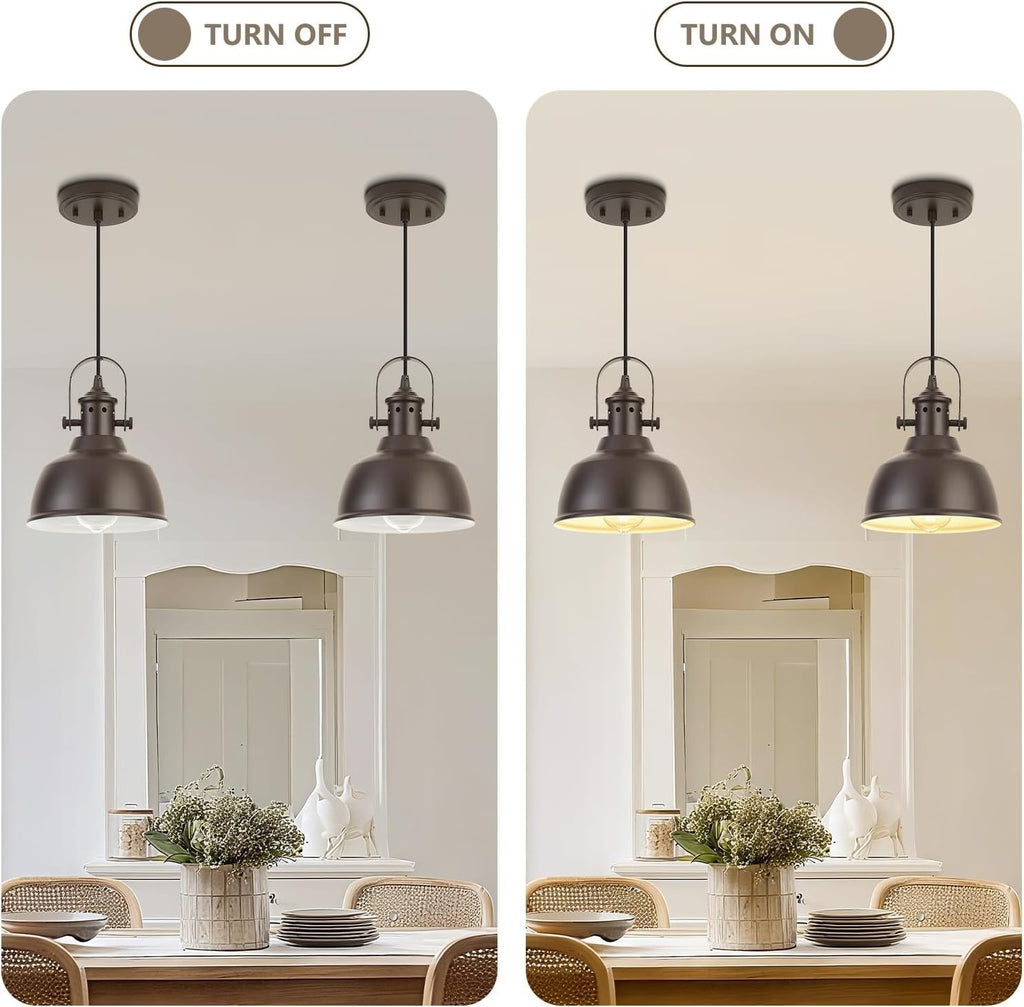 AURYNIX Farmhouse Small Pendant Lights, Oil Rubbed Bronze Pendant Lighting