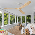 Fanawi 72 Inch Solid Wood 3 Blade No Light Ceiling Fan