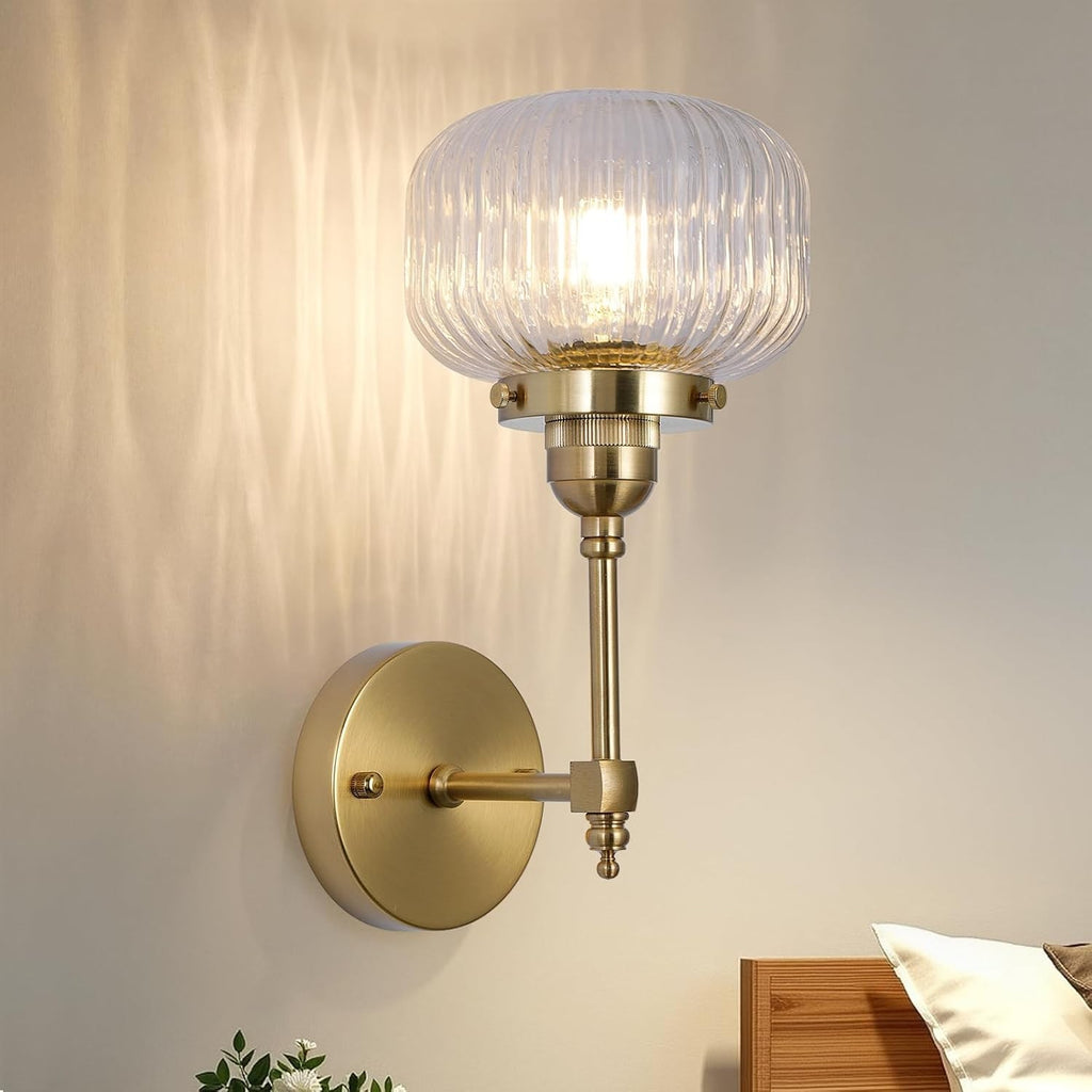 SEEBLEN Gold Wall Sconce 1 Pack, Bathroom Vanity Light Fixtures
