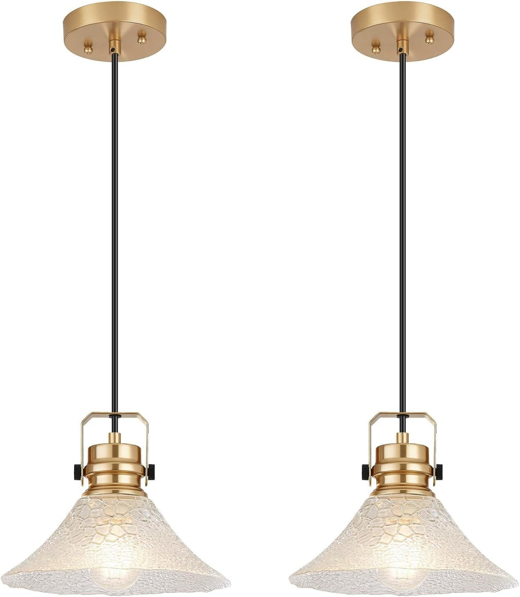 ALAISLYC Glass Pendant Lights Kitchen Island 2 Pack Pendant Light Fixtures