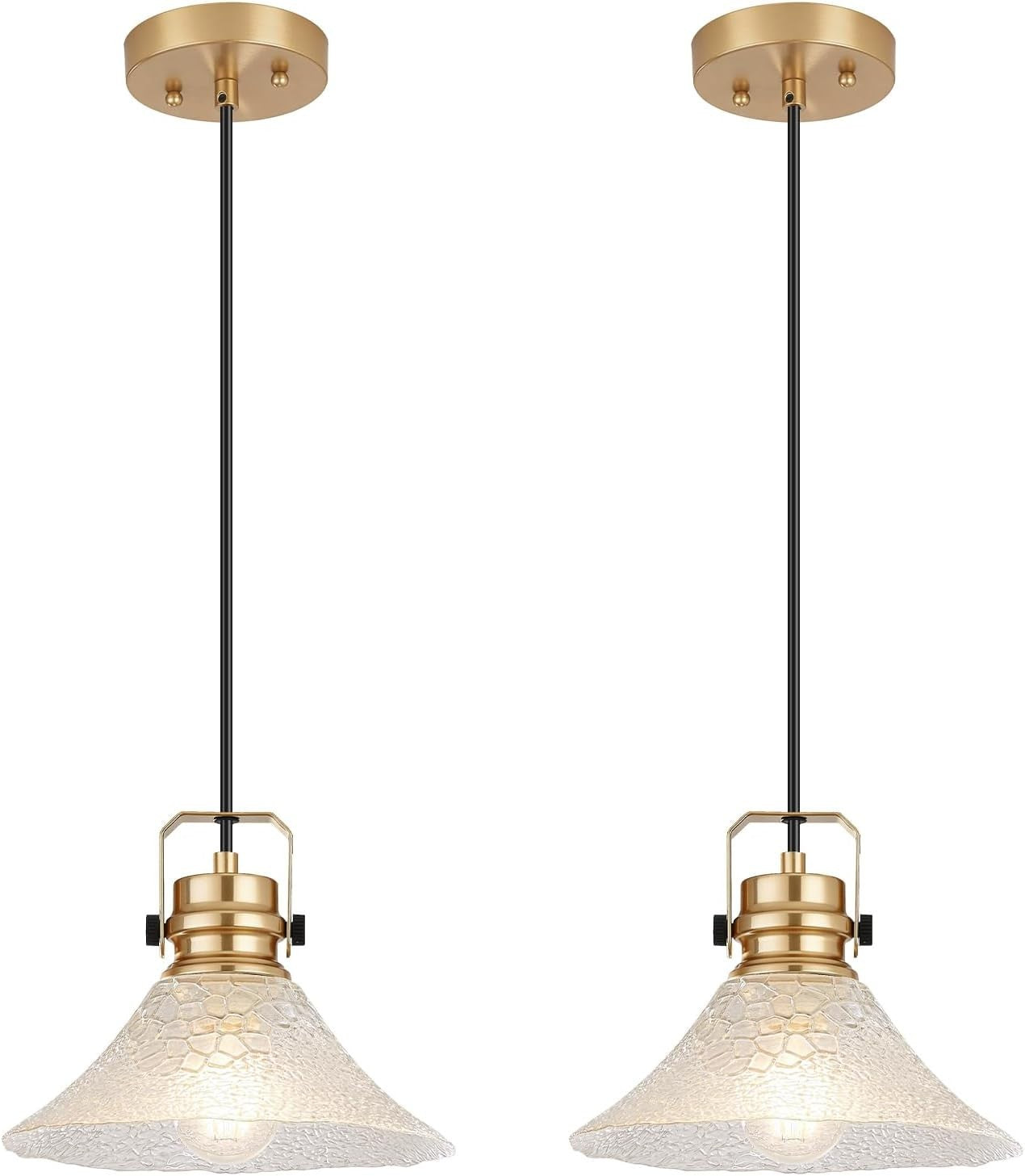 ALAISLYC Glass Pendant Lights Kitchen Island 2 Pack Pendant Light Fixtures