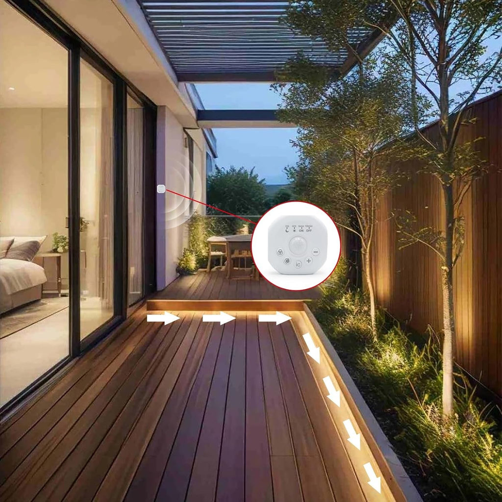 LQHZMYY 2 Motion Sensor Indoor COB LED Stair Light Strip with Time