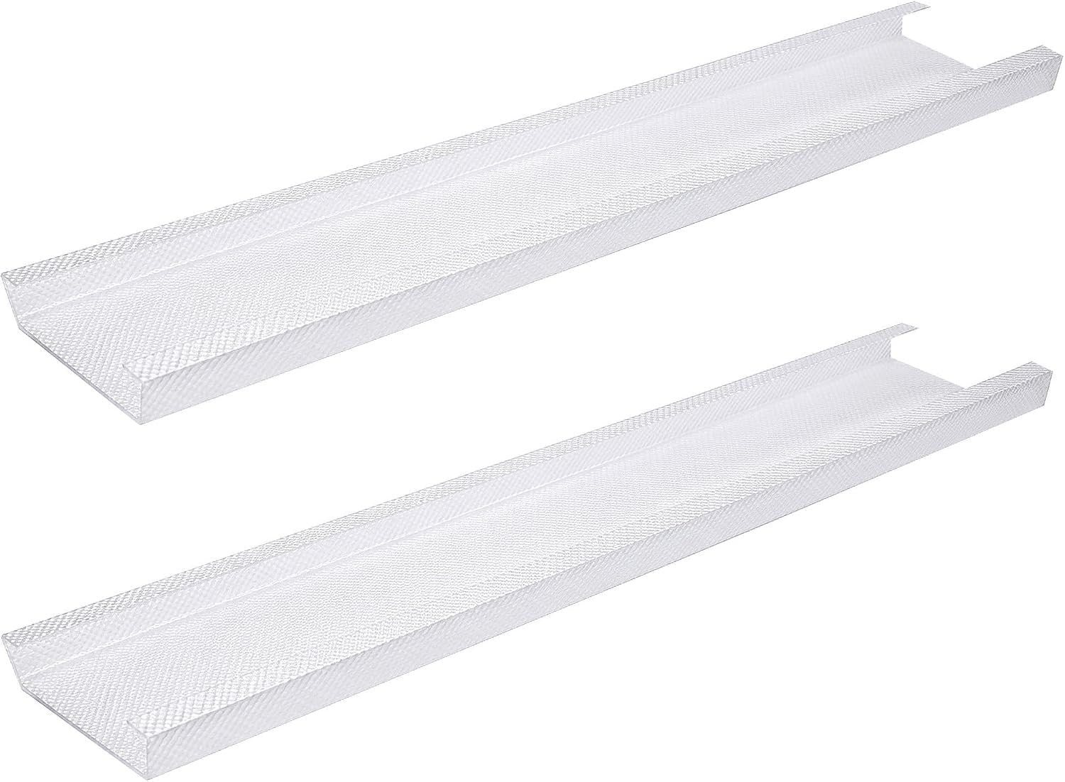 Nkiy Quen 2 Pcs 48x8x2 Inch Wrap Around Fluorescent Light Covers, 4Ft Acrylic Fl