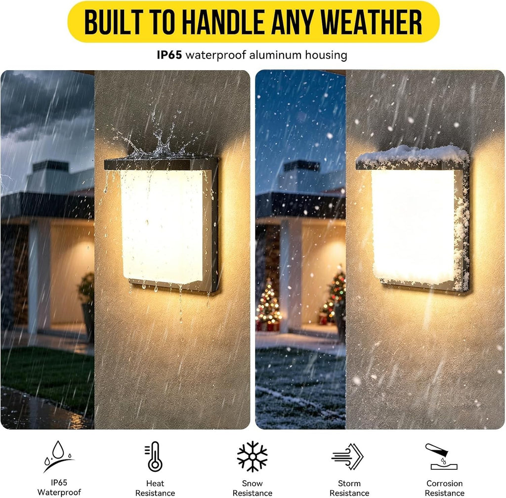 MZLITI Outdoor Wall Lights, 15W Integrated LED, 3CCT Selectable, IP65 ETL