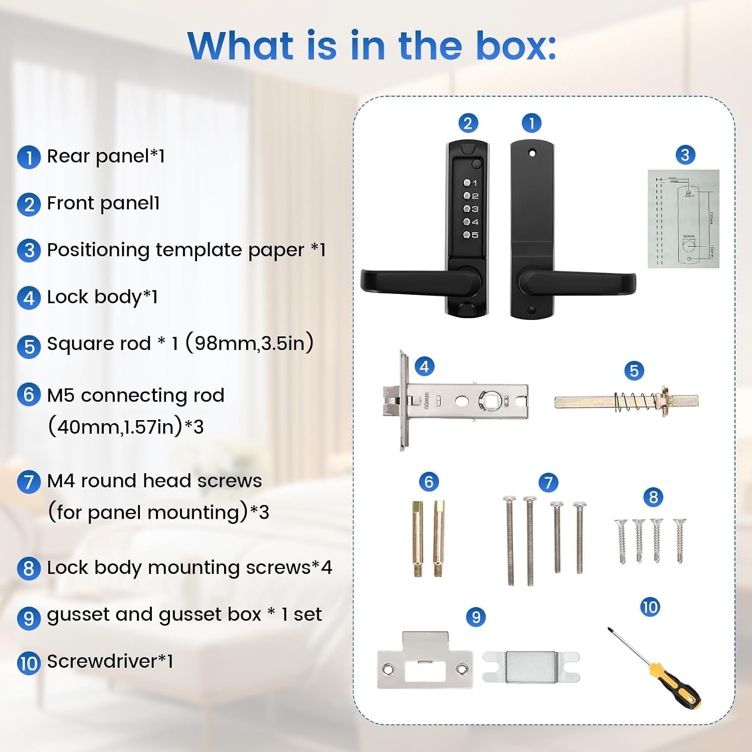 Souyou Mechanical Door Lock with Handle
