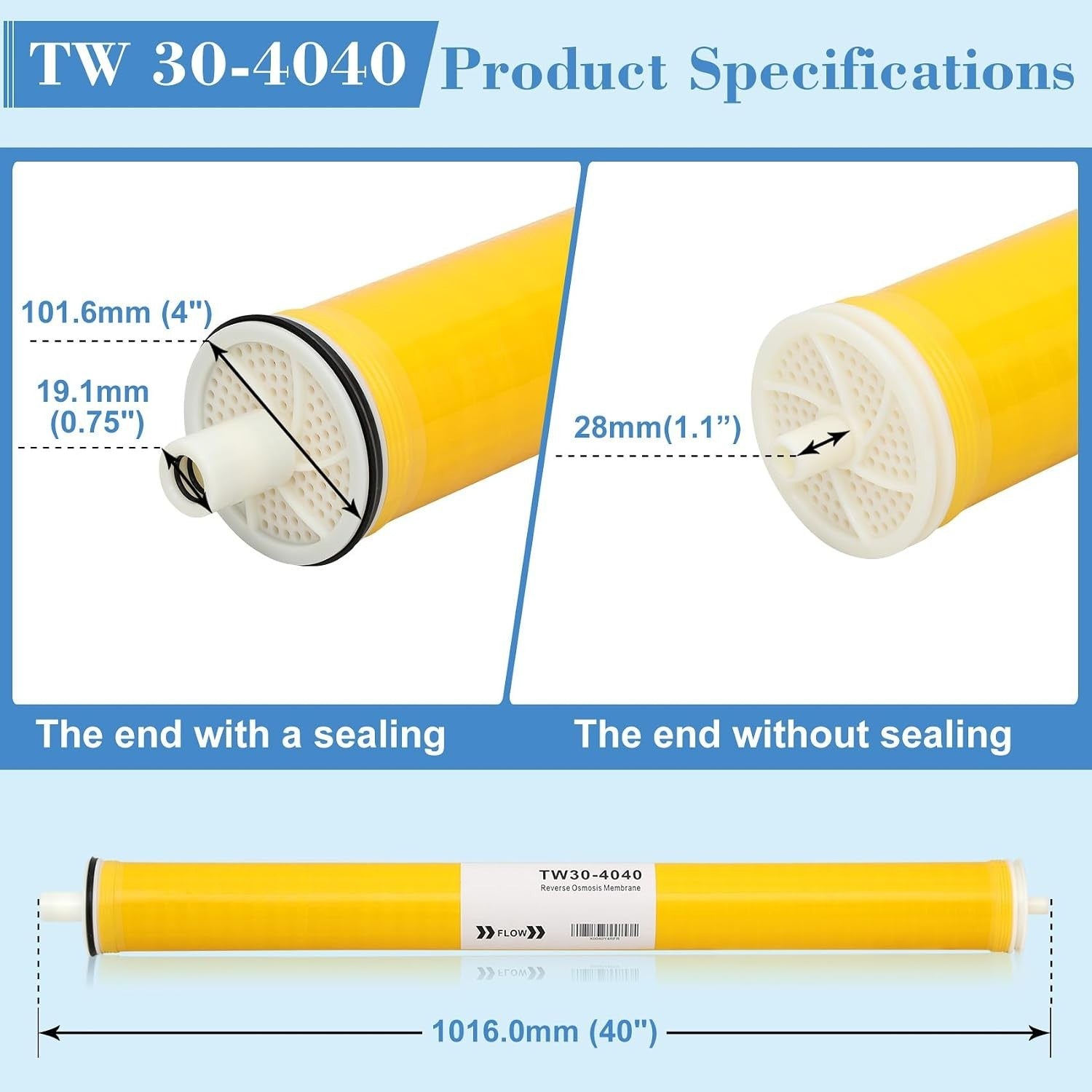 W30-4040, Filmtec TW30 4040 for DOW Filmtec Membrane Replacement,
