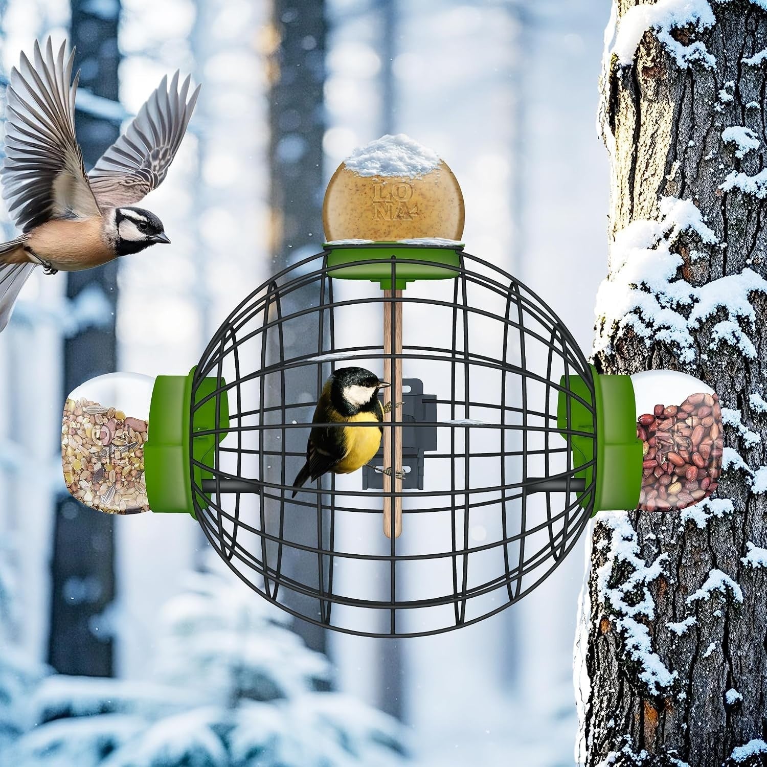 LONA Squirrel Proof Bird Feeding Cage for Outdoor All-Weather Meta