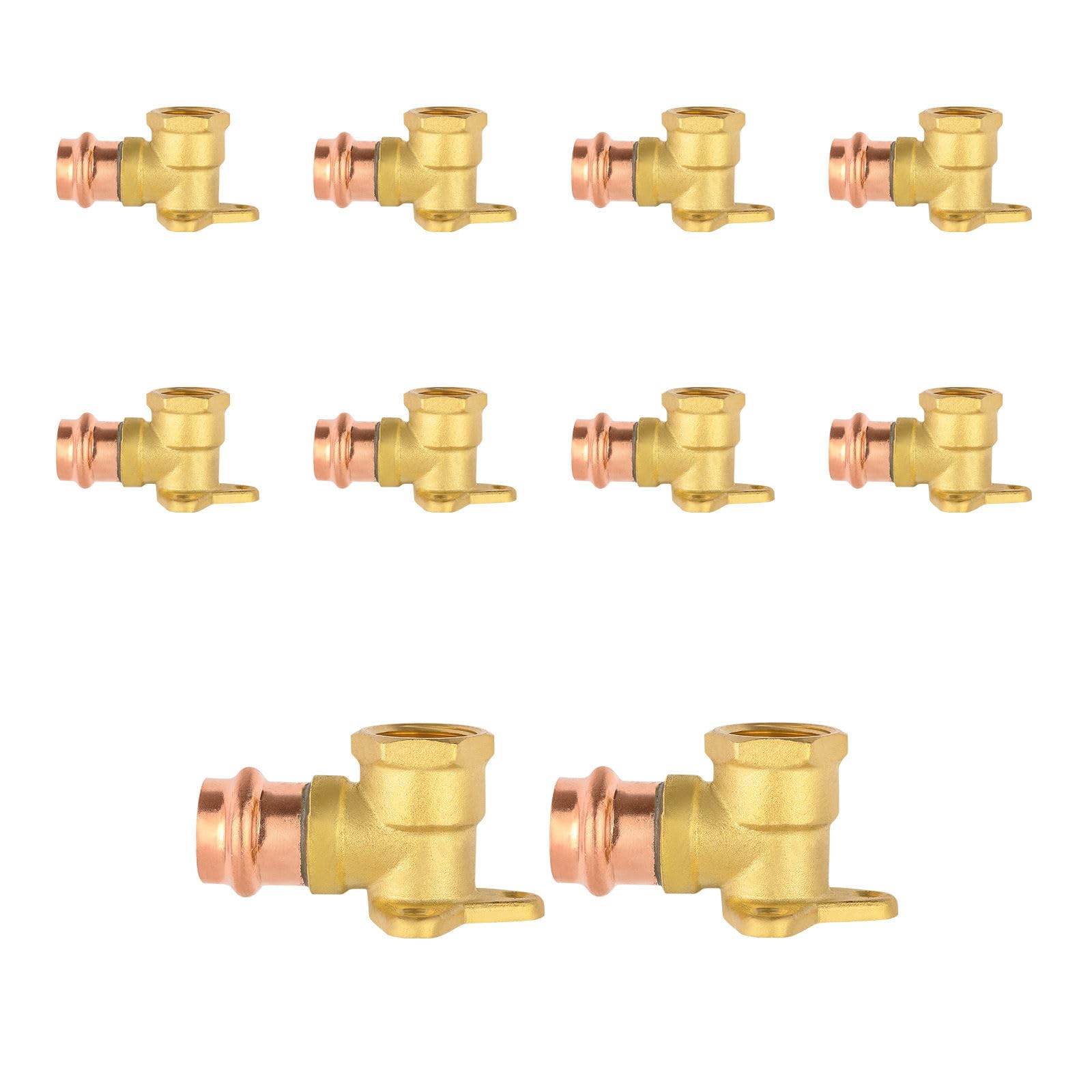 5PCS GUOFIS Copper Press Drop Ear Elbow,1/2"Press x Female NPT | Copper Drop-ear Elbow Fitting for Copper Pipe(PRESS019-5)