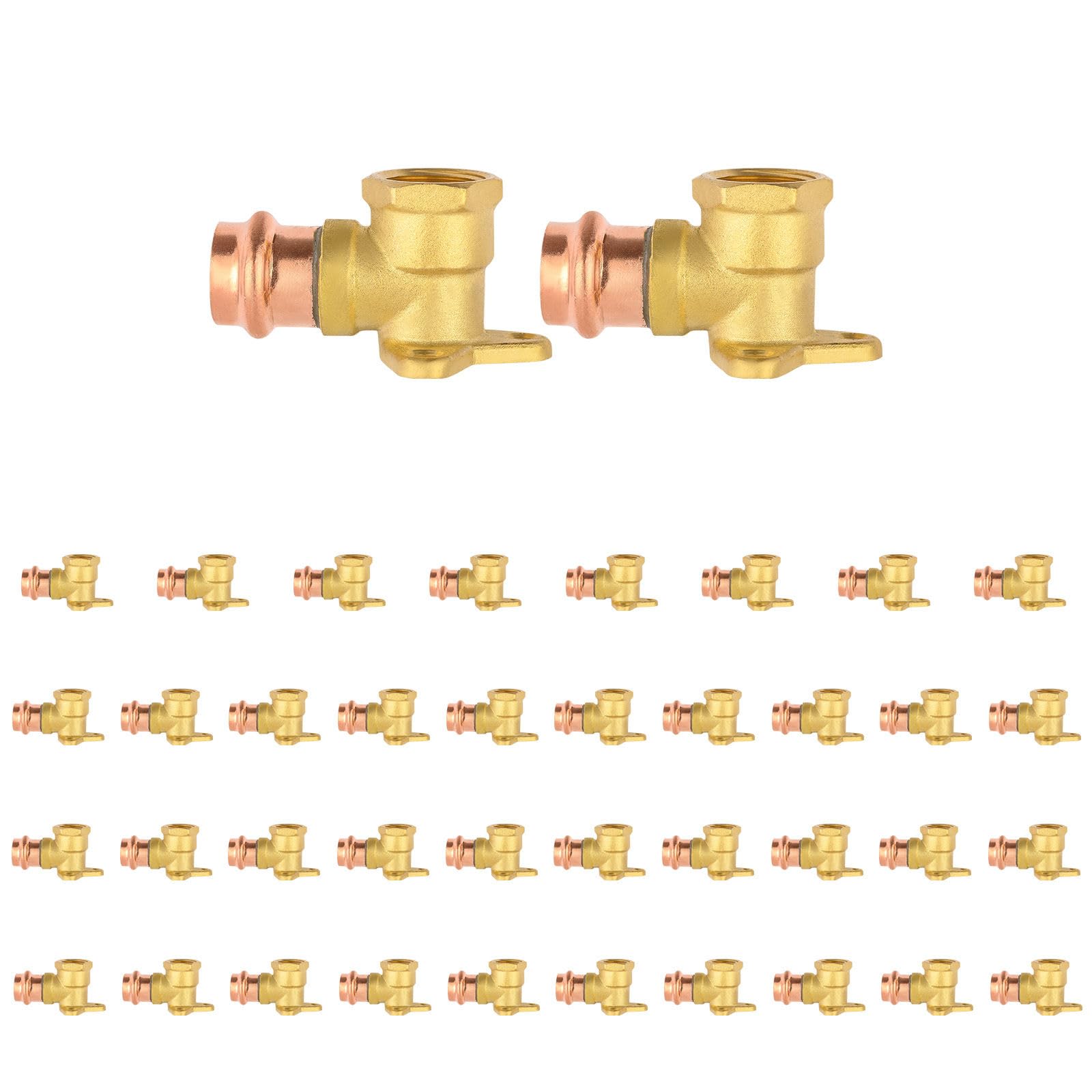 5PCS GUOFIS Copper Press Drop Ear Elbow,1/2"Press x Female NPT | Copper Drop-ear Elbow Fitting for Copper Pipe(PRESS019-5)