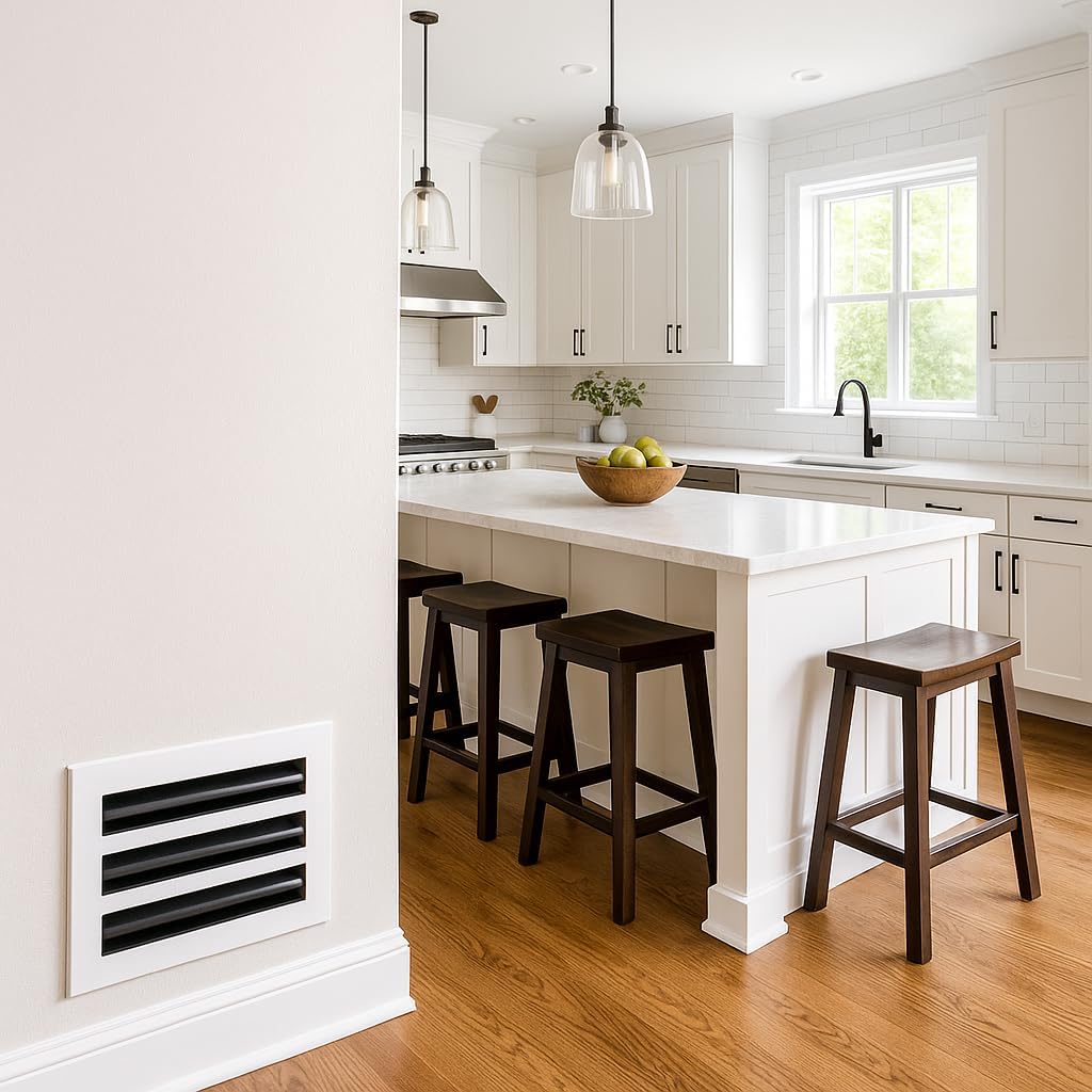 Linear Slot Air Vent Cover 10x9 White Aluminum Diffuser – Modern 3-Slot HVAC Register Grille for Ceiling, Wall & Floor – Fits 10x6 Duct Opening by ClearStyle