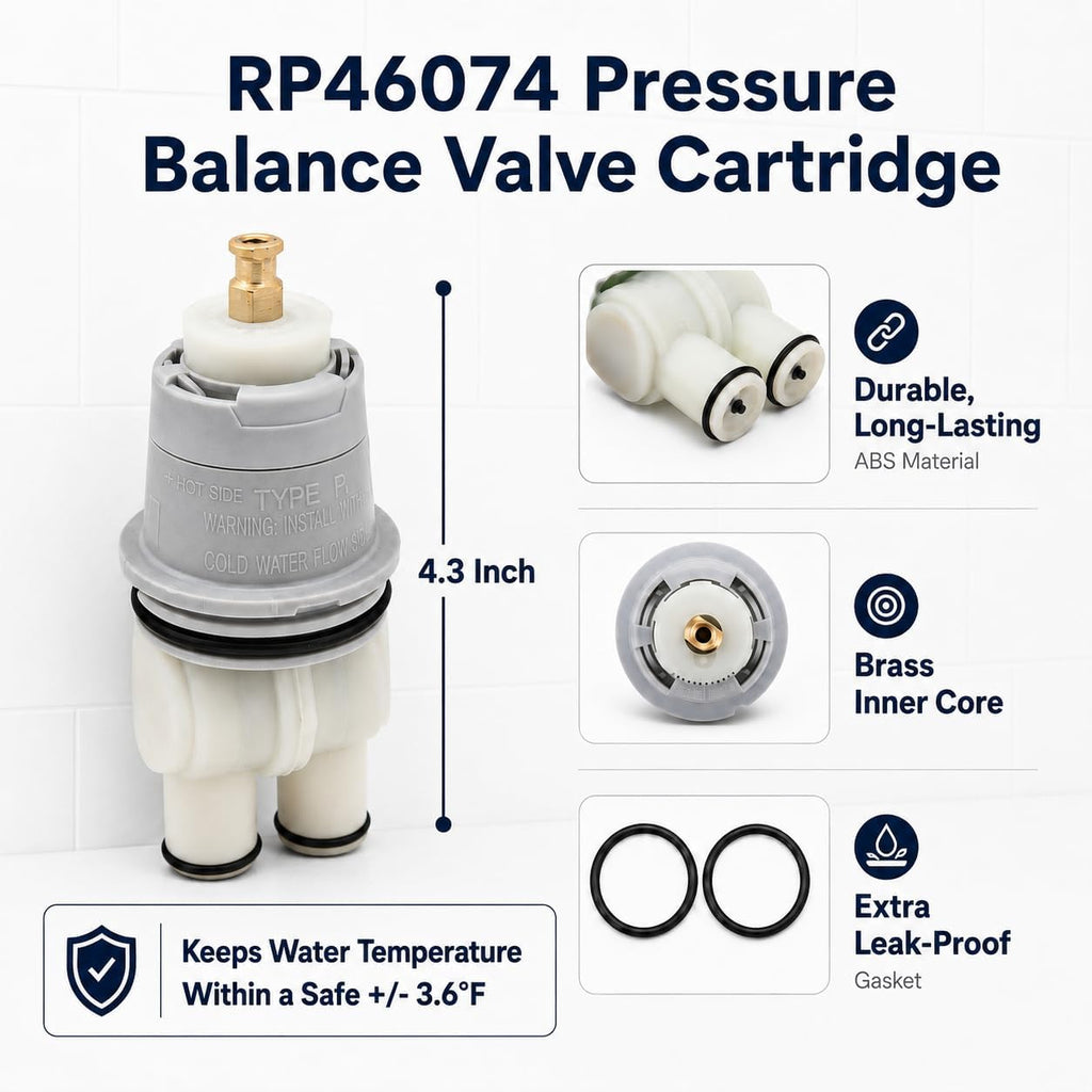 Replacement for Delta 13/14 Series Shower Handle Trim Kit with RP46074 Cartridge, Compatible with Delta R10000 Valve, Brushed Nickel (Valve Not Included)
