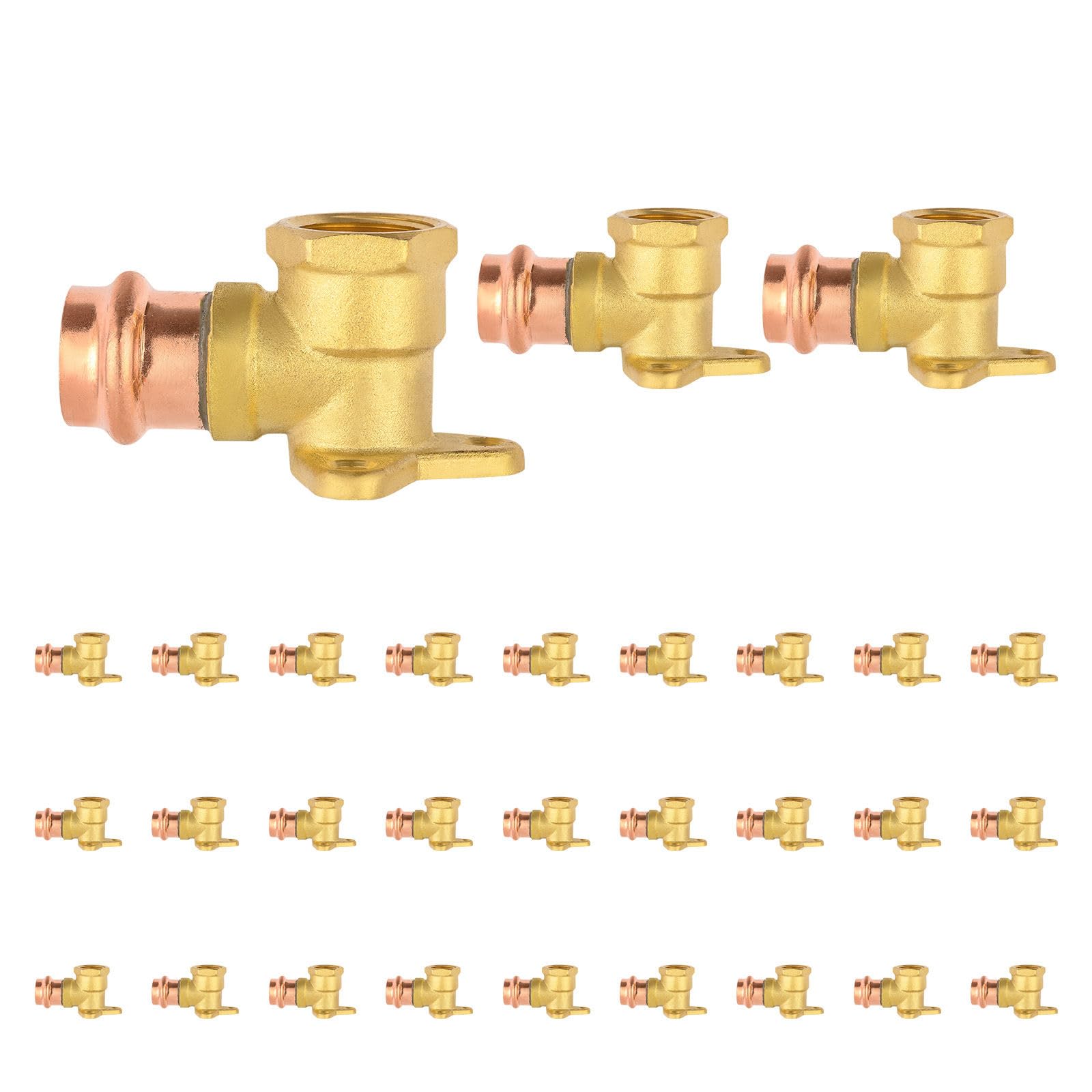 5PCS GUOFIS Copper Press Drop Ear Elbow,1/2"Press x Female NPT | Copper Drop-ear Elbow Fitting for Copper Pipe(PRESS019-5)
