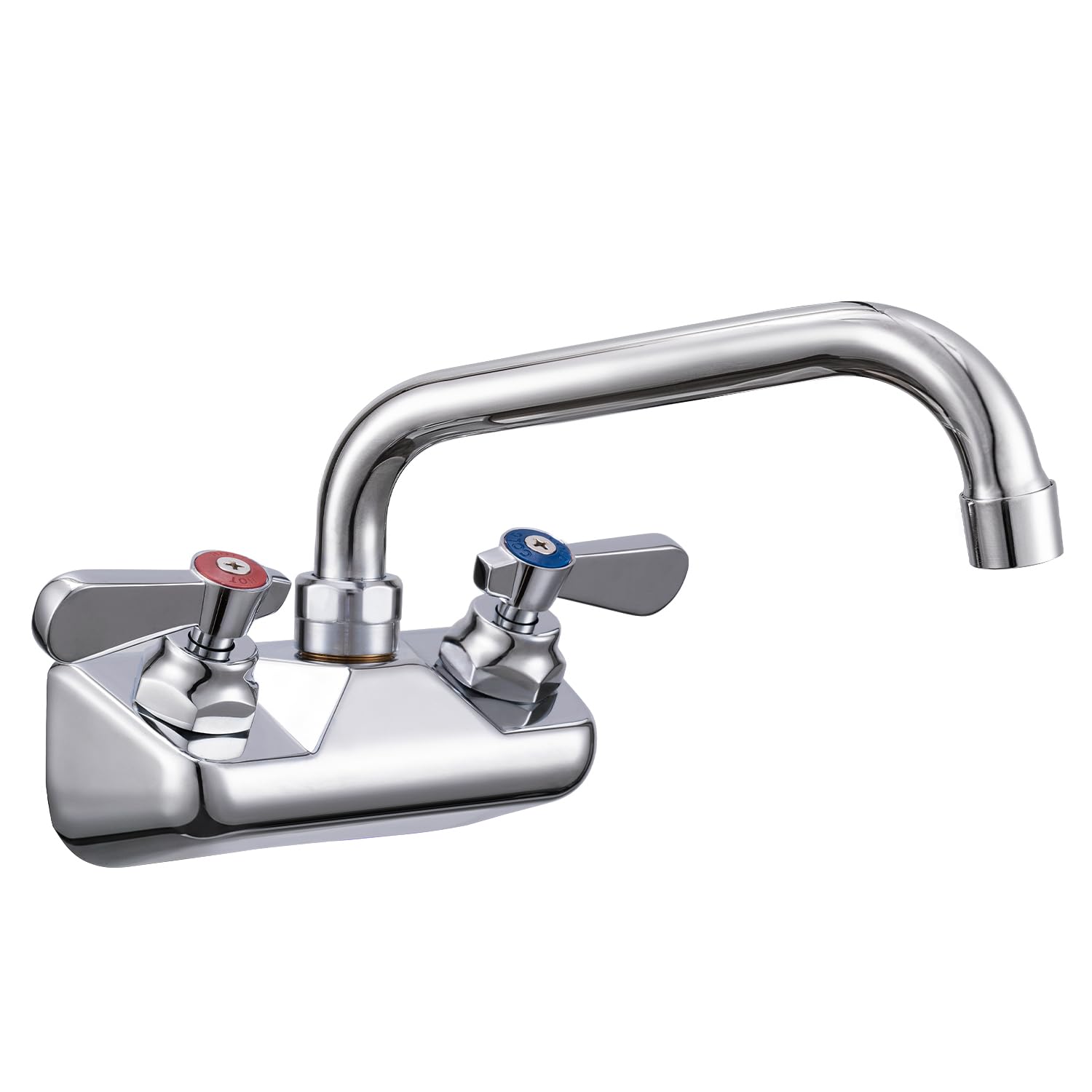 4 Inch Wall Mount Commercial Sink Faucet with 12" Swivel Spout