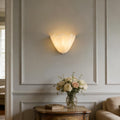 Milk White Glass Shell-Shaped Wall Sconce, Mid-Century Vintage scalloped Wall Lamp with Warm Light, Nordic Glass Sconce for Bedroom, Hallway, Living Room, Entryway, Bathroom, Balcony (Milk White)
