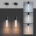 Golden Cylindrical Modern Pendant Light in Three Colour Segments, Single-Light Pendant with Adjustable Cord, Matching GU10 lampholder for Living Room (Golden, 2 Pack)