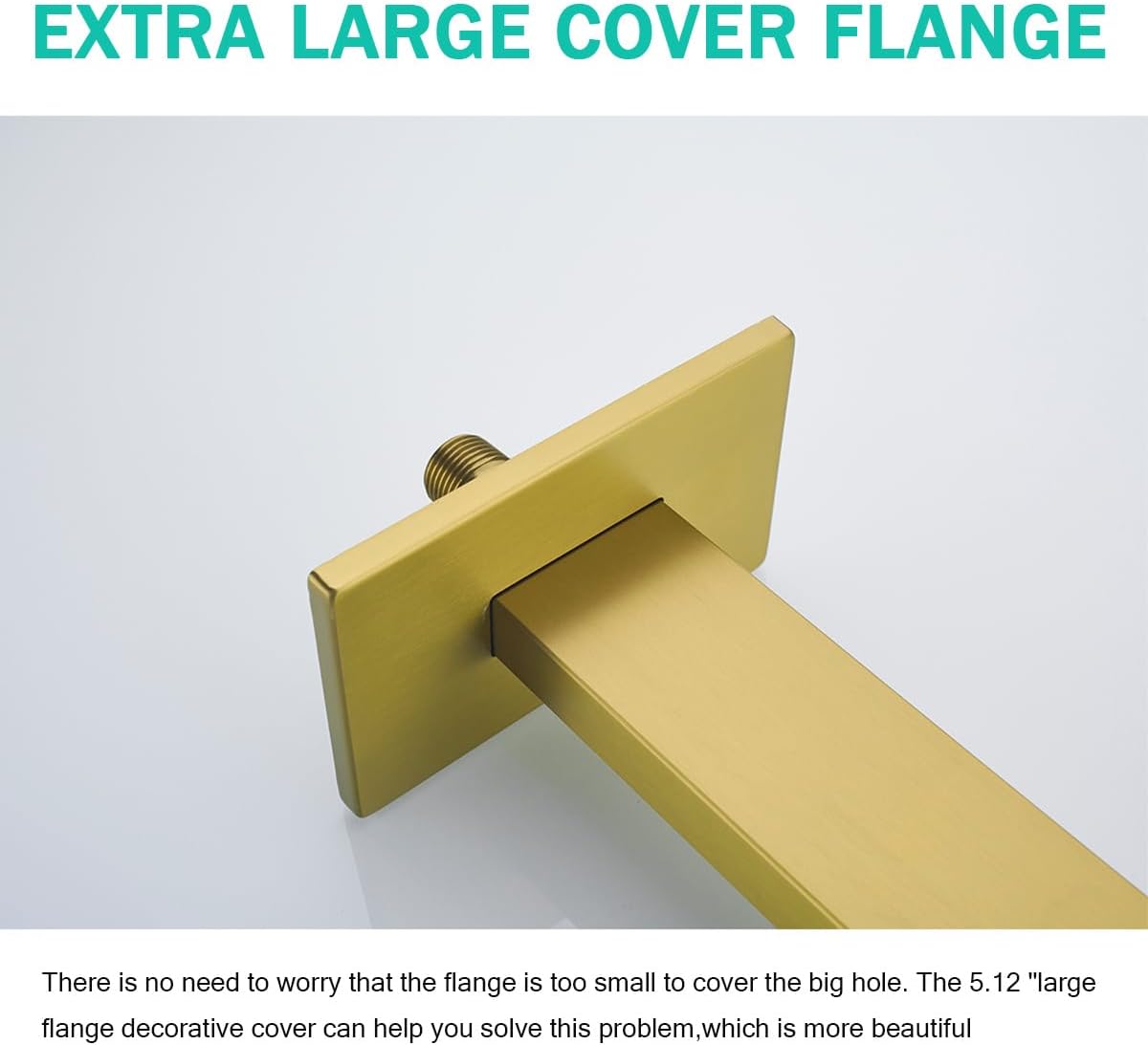 16 Inch Shower Arm with Flange,Stainless Steel Extension Extender Pipe for Fixed Rain Shower Head,Extra Long High Rise Shower Head Extension Arm,Champagne Bronze,SE-91118-16CB