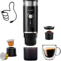 Portable Espresso Machine, 2-in-1 Travel Coffee Maker | 7800mAh battery, hot/cold brew with fast self-heat, for camping RV hiking office, compatible with ground coffee & NS capsules