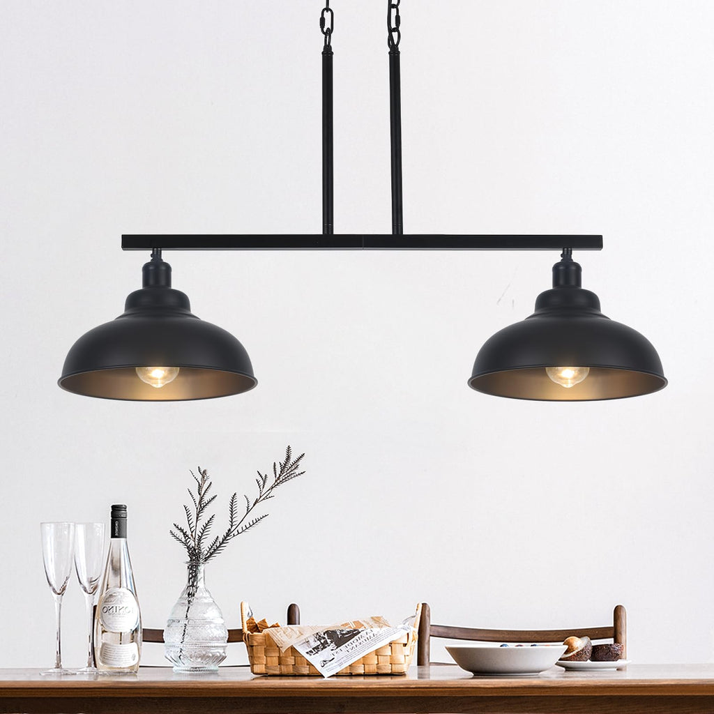 Black Farmhouse Island Lights for Kitchen, 1 Pack Industrial Kitchen Island Lighting, Modern Kitchen Island Light Fixtures for Dining Room, Billiard Room, Bar