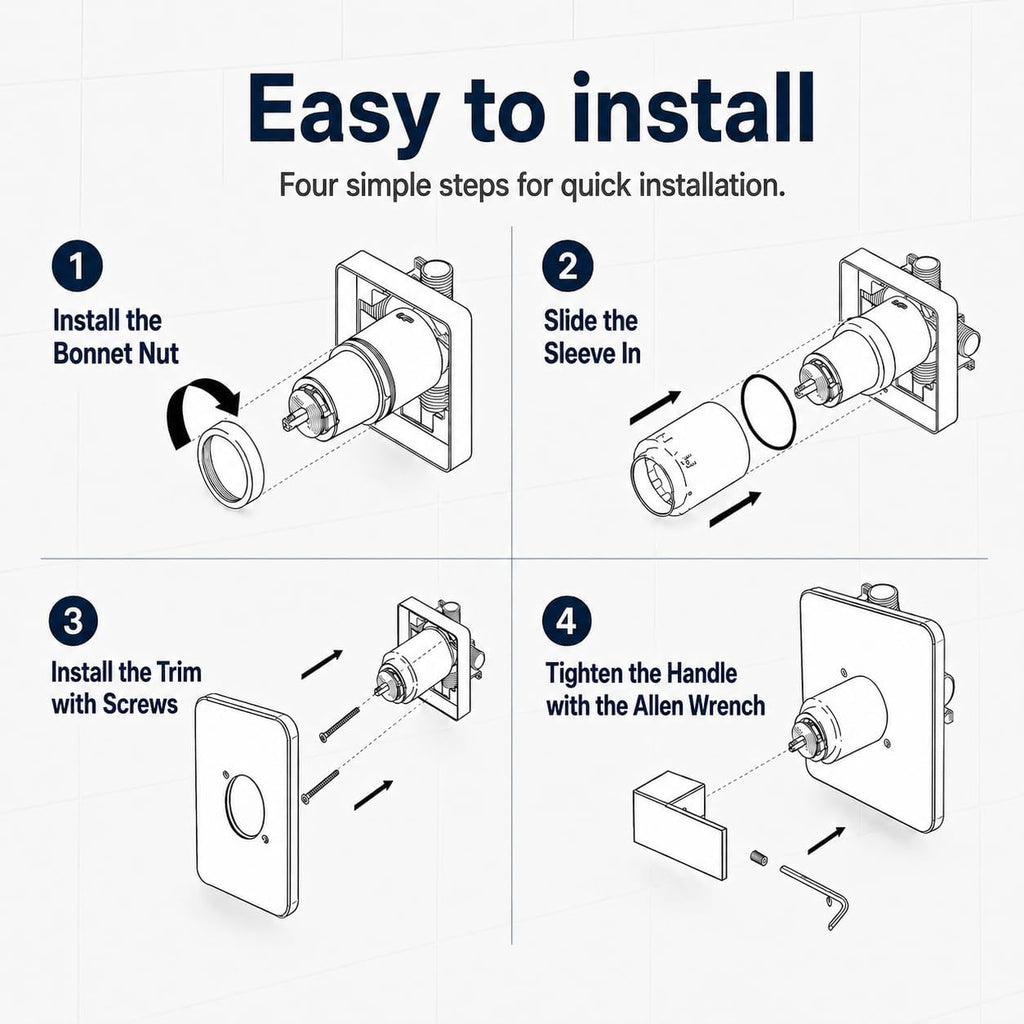 Replacement for Delta 13/14 Series Shower Trim Kit, Shower Handle for Delta R10000 Univerial Valve, (Cartridge and Valves Not Included), Brushed Nickel