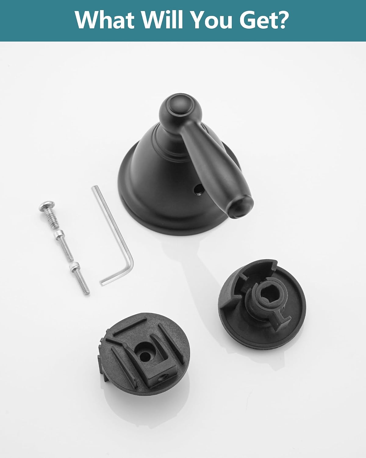 Replacement Shower Fuacet Handle Kit Compatible with Moen Posi-Temp& Chateau Faucets, Matte Black