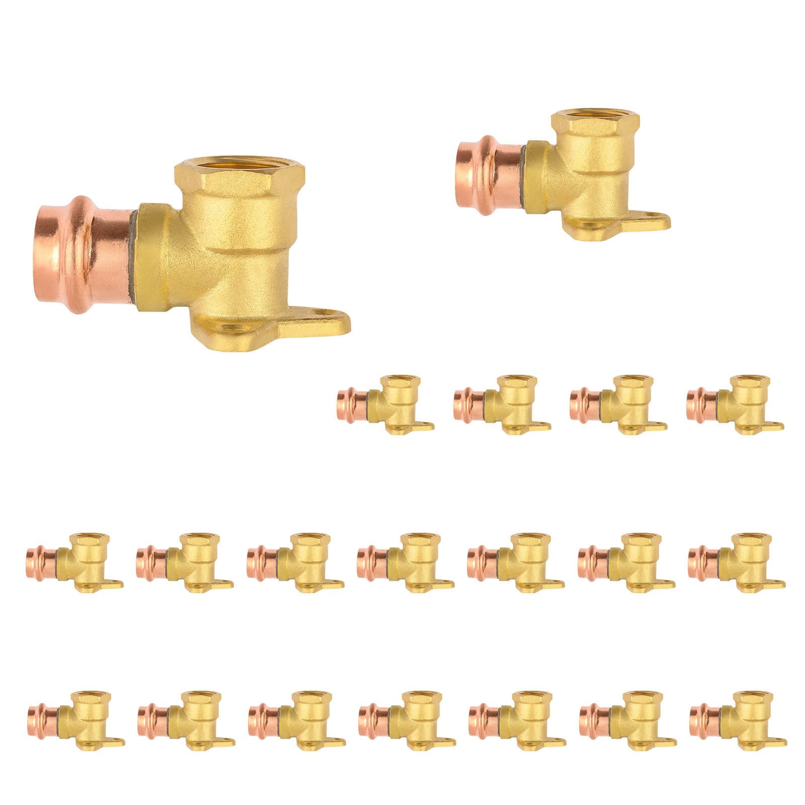 5PCS GUOFIS Copper Press Drop Ear Elbow,1/2"Press x Female NPT | Copper Drop-ear Elbow Fitting for Copper Pipe(PRESS019-5)