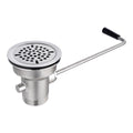 3-1/2" Commercial Sink Drain Valve Lever Handle Stainless Steel | Waste Valve Prevents Clogs, 2" Fast Drain, Under-Sink Lever Keeps Hands Dry, Leakproof Seal, Fits 1/2/3 Compartment Sinks