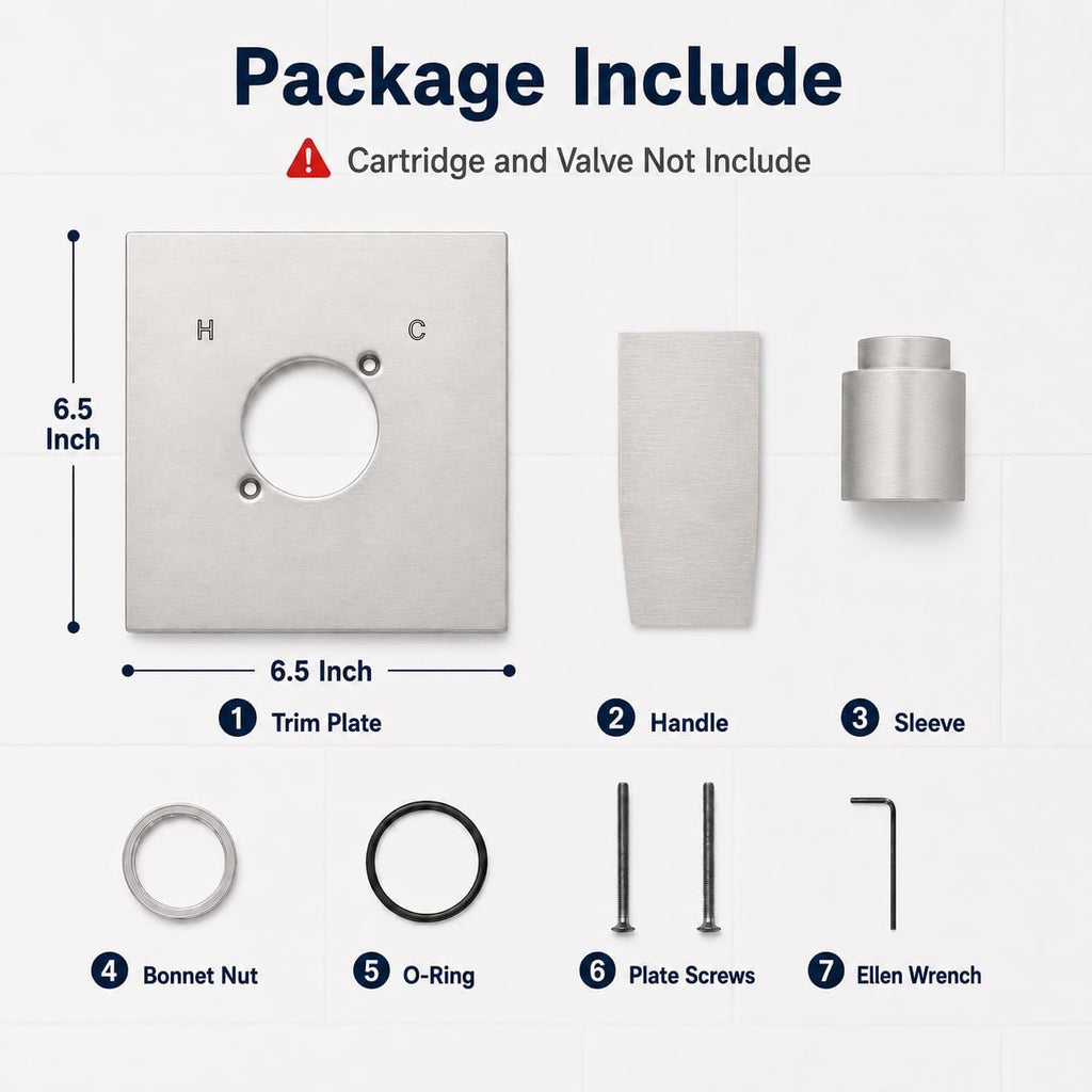 Replacement for Delta 13/14 Series Shower Trim Kit, Shower Handle for Delta R10000 Univerial Valve, (Cartridge and Valves Not Included), Brushed Nickel