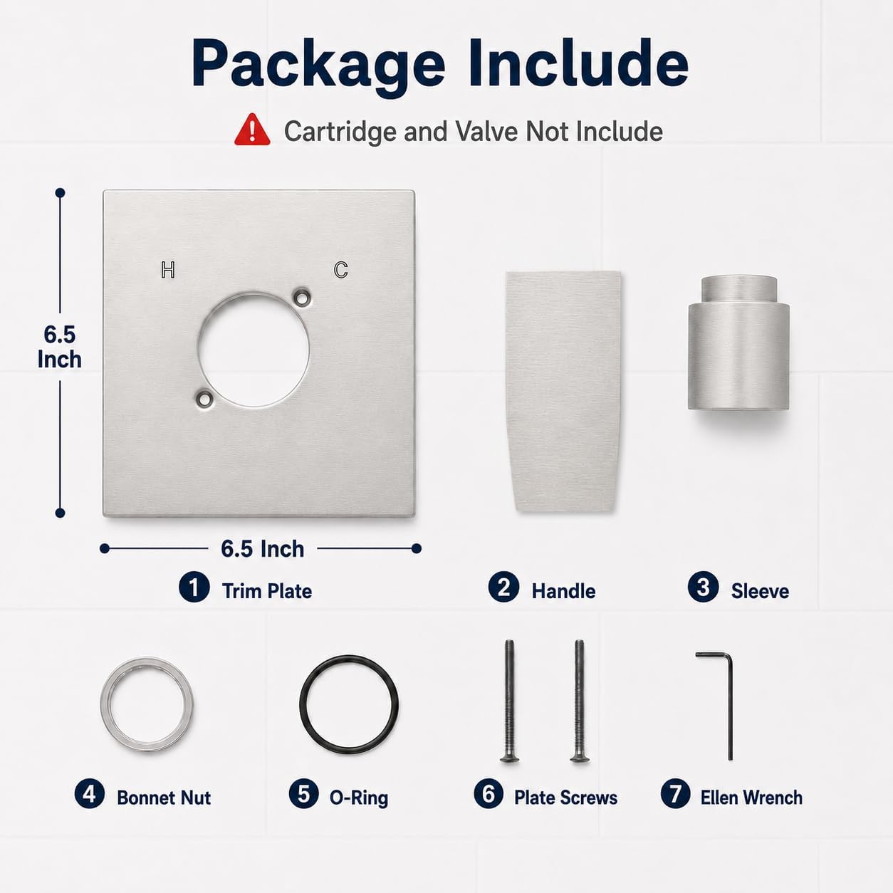 Replacement for Delta 13/14 Series Shower Trim Kit, Shower Handle for Delta R10000 Univerial Valve, (Cartridge and Valves Not Included), Brushed Nickel