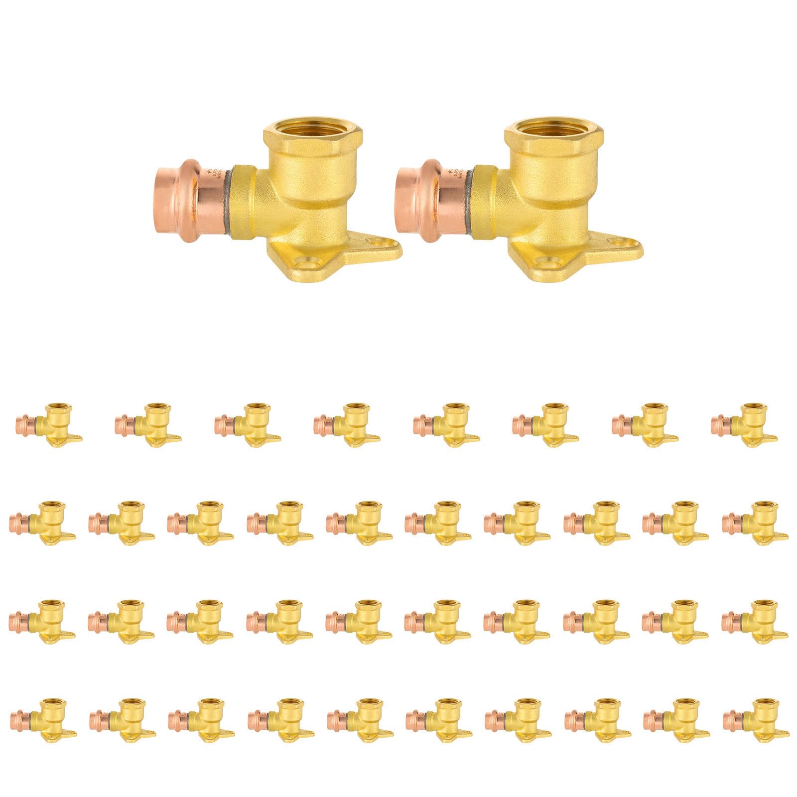 5PCS GUOFIS Copper Press Drop Ear Elbow,1/2"Press x Female NPT | Copper Drop-ear Elbow Fitting for Copper Pipe(PRESS019-5)