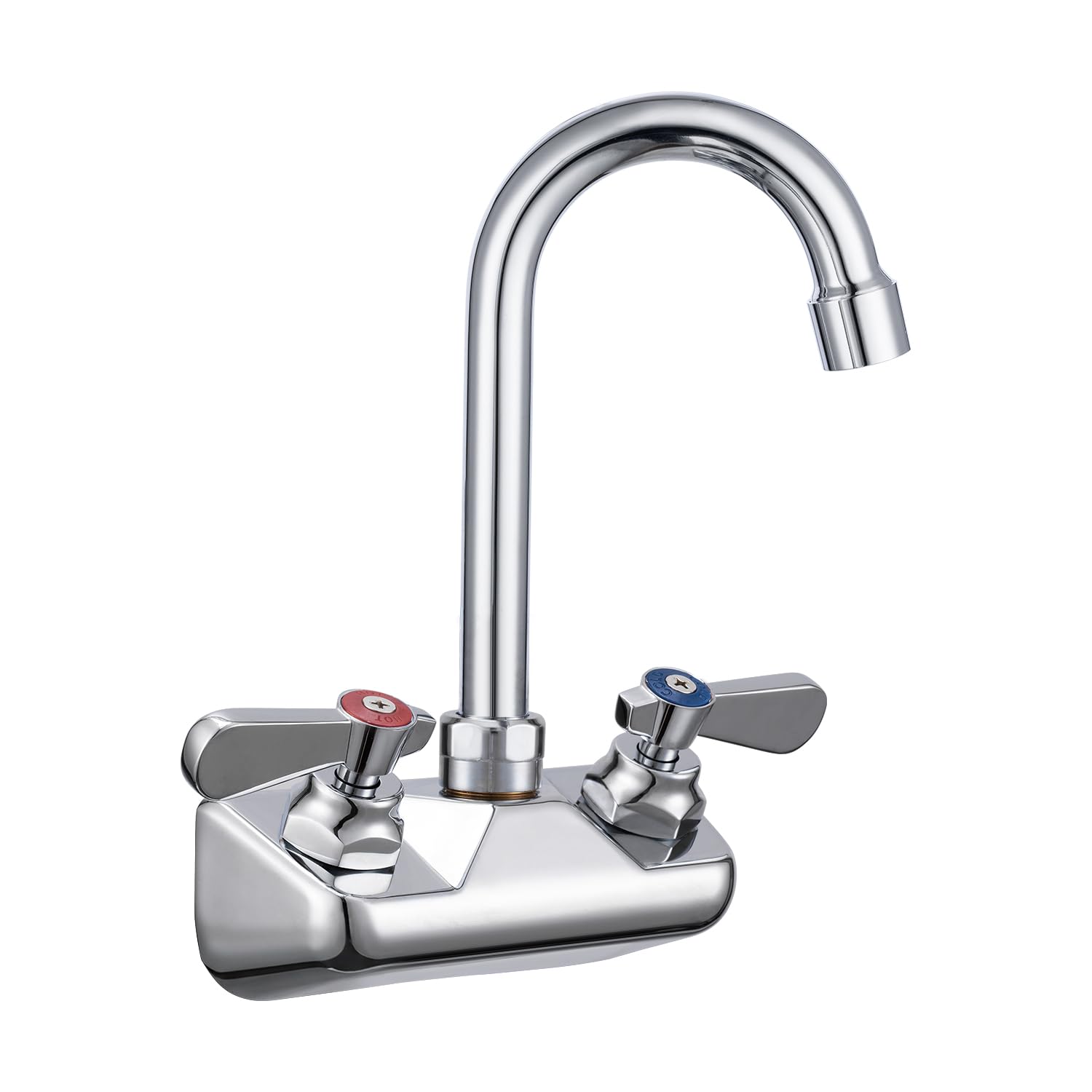 4 Inch Wall Mount Commercial Sink Faucet with 12" Swivel Spout