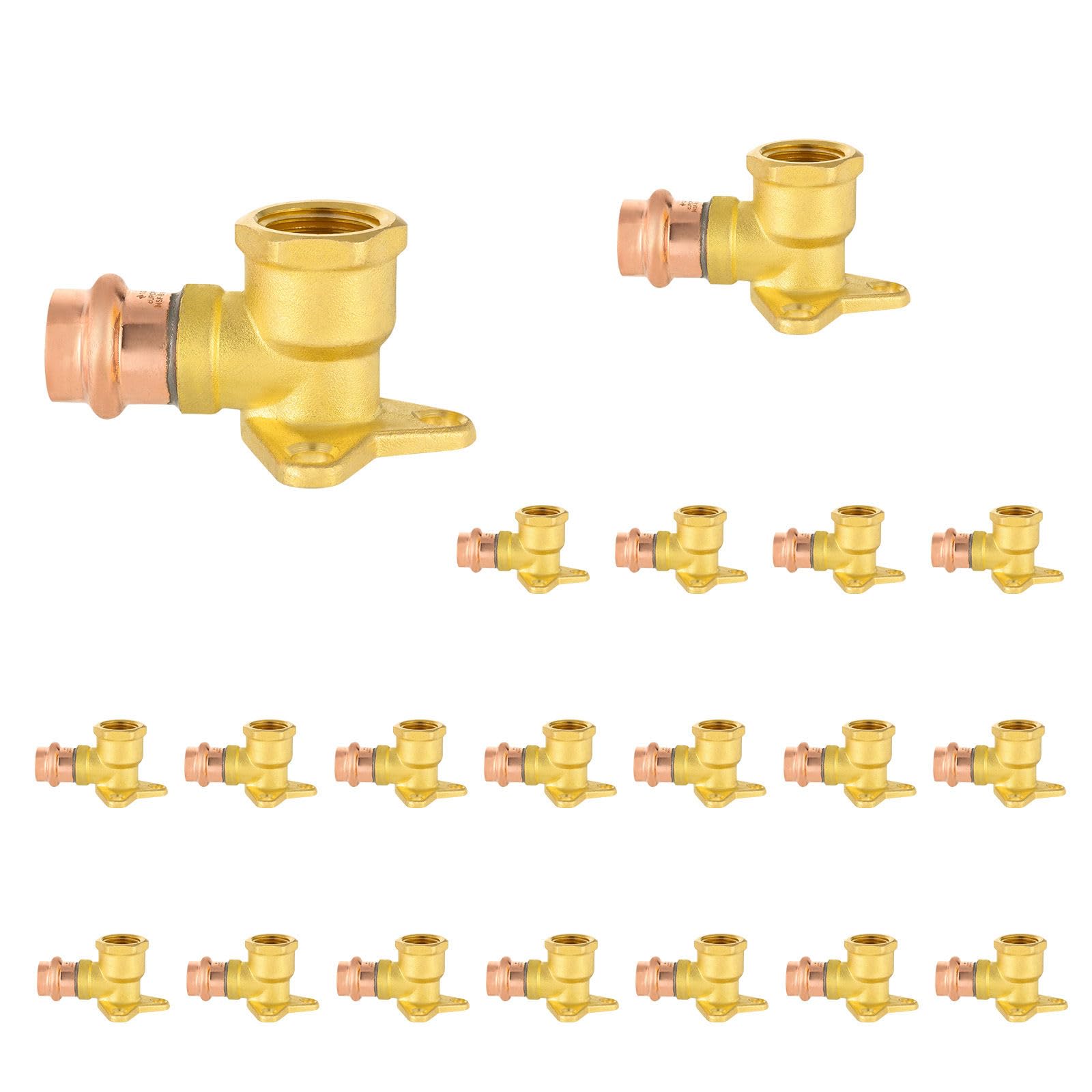 5PCS GUOFIS Copper Press Drop Ear Elbow,1/2"Press x Female NPT | Copper Drop-ear Elbow Fitting for Copper Pipe(PRESS019-5)