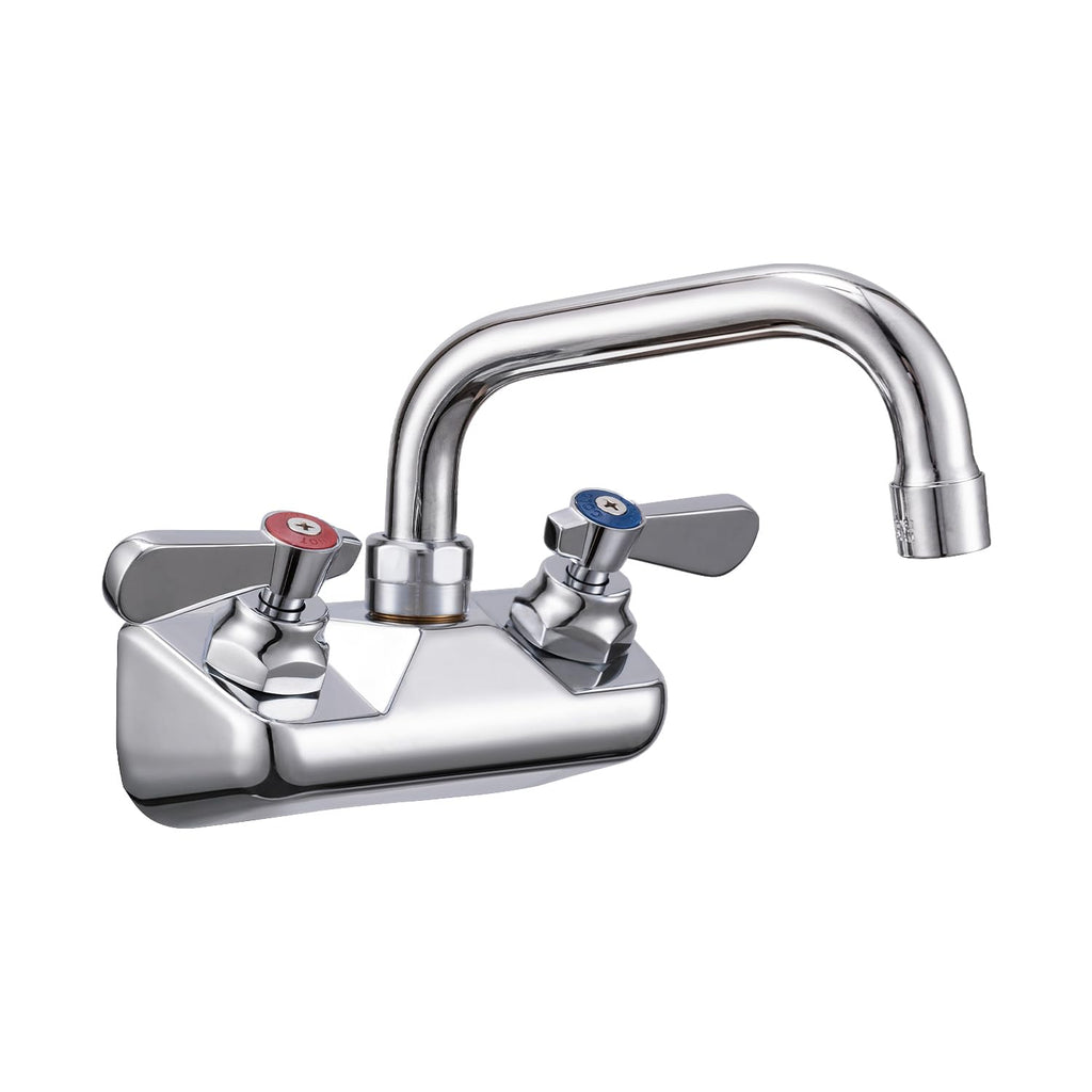 4 Inch Wall Mount Commercial Sink Faucet with 12" Swivel Spout