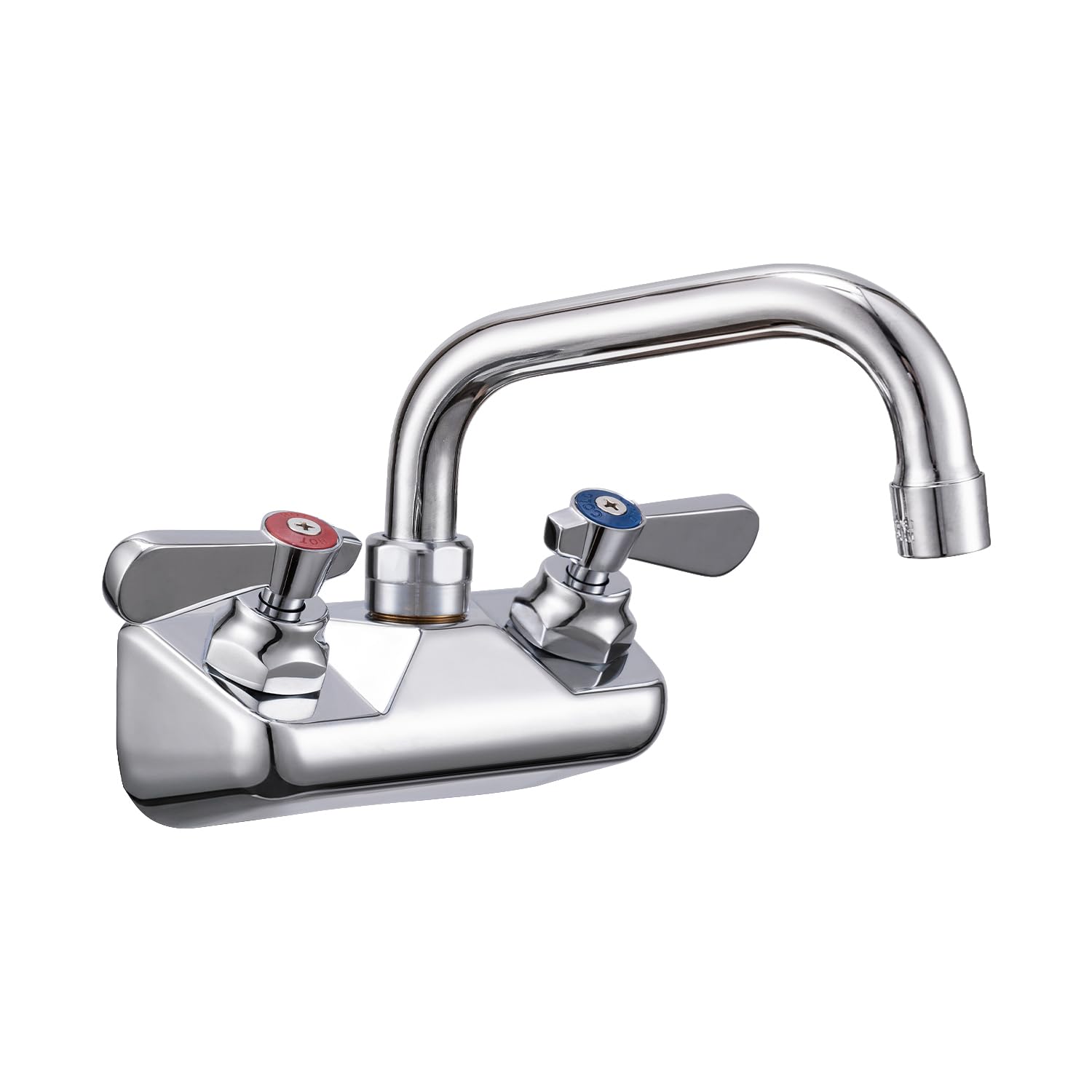 4 Inch Wall Mount Commercial Sink Faucet with 12" Swivel Spout