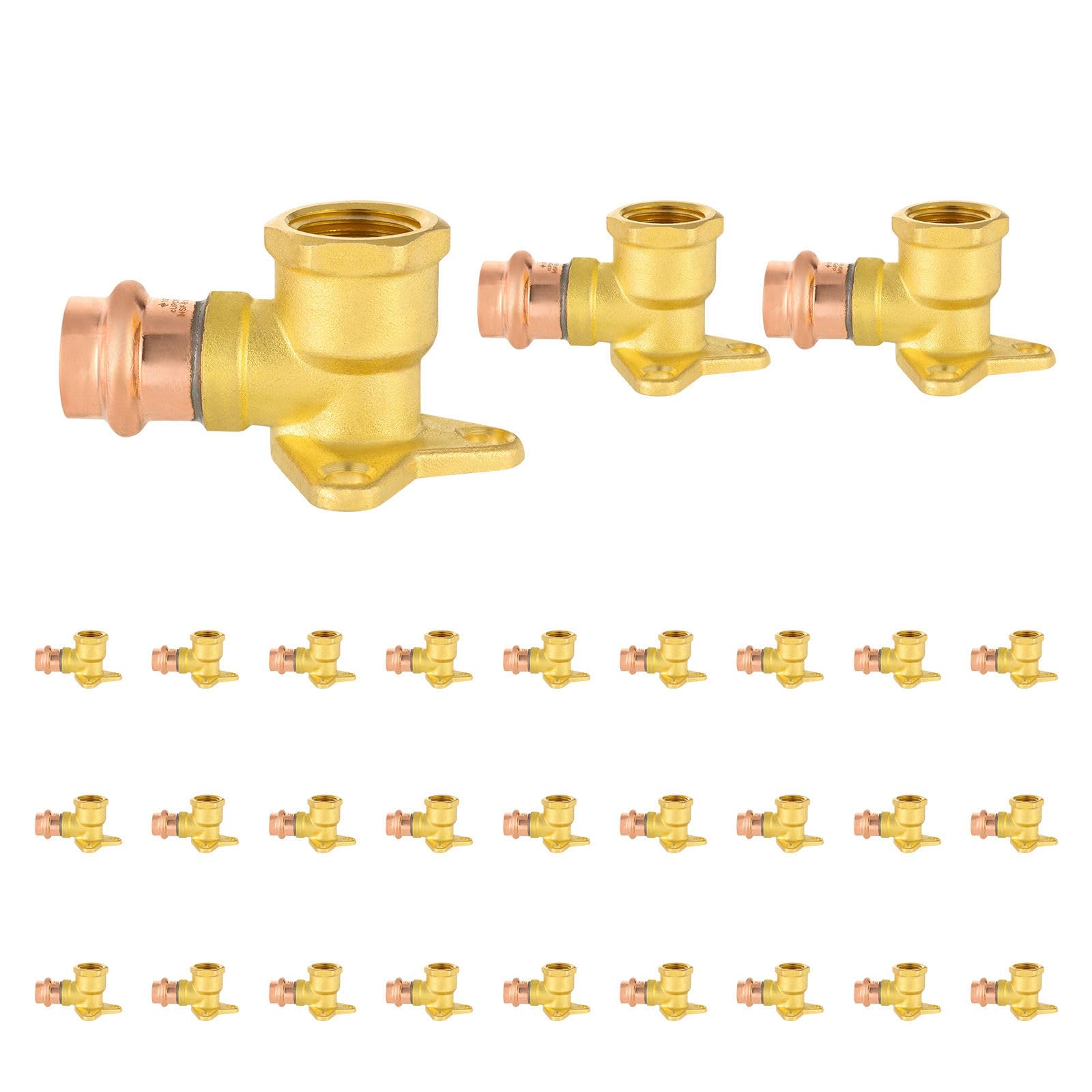 5PCS GUOFIS Copper Press Drop Ear Elbow,1/2"Press x Female NPT | Copper Drop-ear Elbow Fitting for Copper Pipe(PRESS019-5)