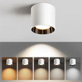 White Ceiling Light Fixture, 4.8" 20W LED Fulsh Mount Cylinder Ceiling Light for Hallway, 3CCT 3000K-6000K Dimmable Modern Lighting - 1Pack