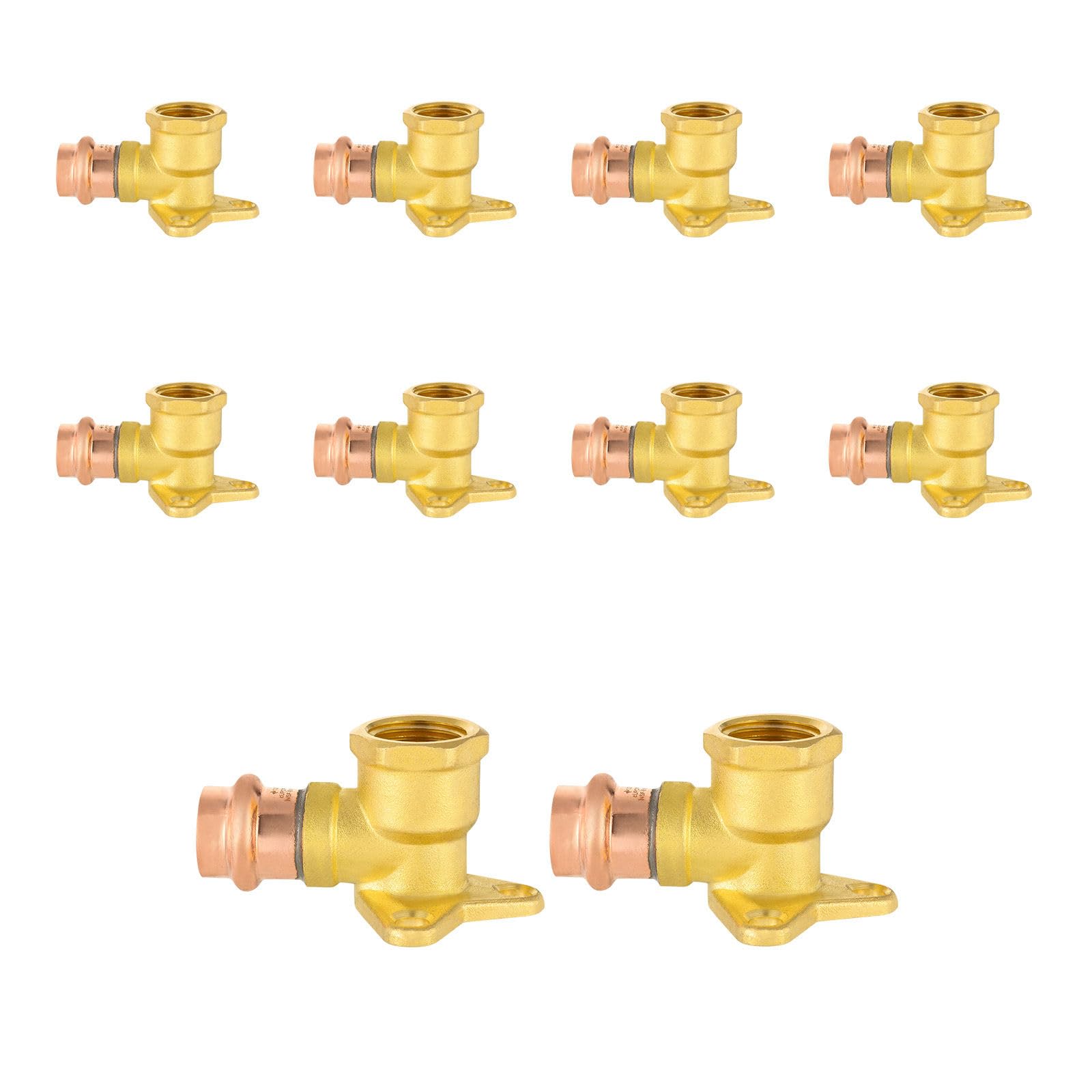 5PCS GUOFIS Copper Press Drop Ear Elbow,1/2"Press x Female NPT | Copper Drop-ear Elbow Fitting for Copper Pipe(PRESS019-5)
