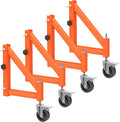 4-Pack Adjustable Scaffold Outriggers for Baker Scaffolding | Heavy Duty Scaffold Outriggers, Adjustable Height 5.7"–7.2", 4" Swivel Casters, 1000 lbs Capacity for Construction Work