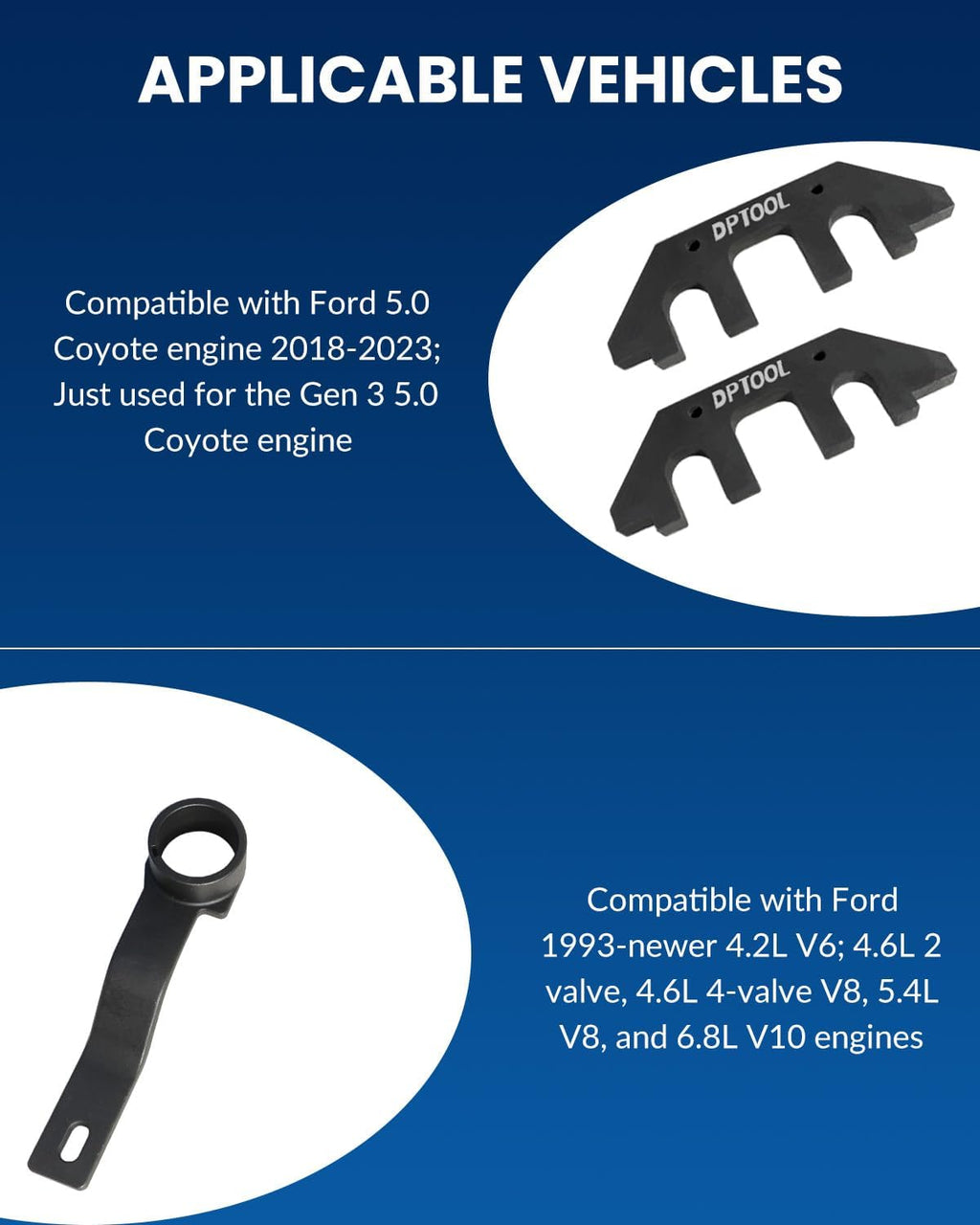 DPTOOL Engine Timing Tool Kit for Ford 5.0 Coyote V8 Engine 2018-2023 | Camshaft Alignment Holding Tool Crankshaft Positioning Tool for Ford F150 Mustang Gen 3 5.0 Coyote Engine