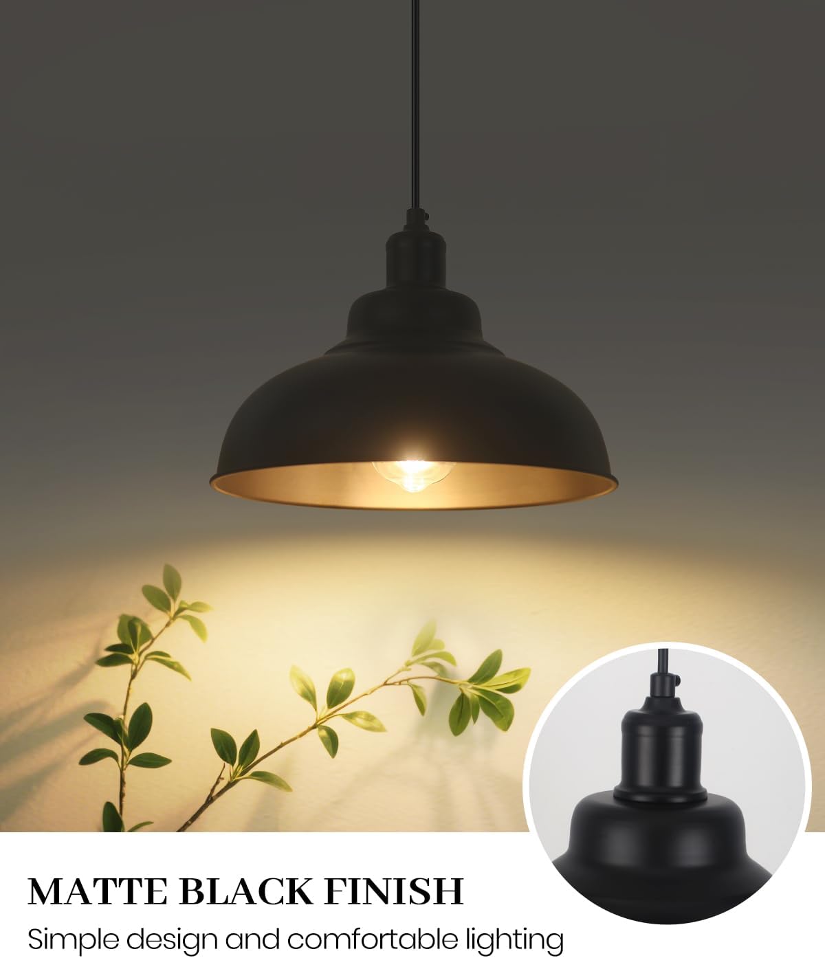 Black Farmhouse Island Lights for Kitchen, 1 Pack Industrial Kitchen Island Lighting, Modern Kitchen Island Light Fixtures for Dining Room, Billiard Room, Bar