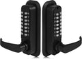 New Upgrade Double Sided Keyless Door Lock with Handle,Stainless Steel Waterproof Double Sided Keyless Door Lock (Black,with Large Cushion)